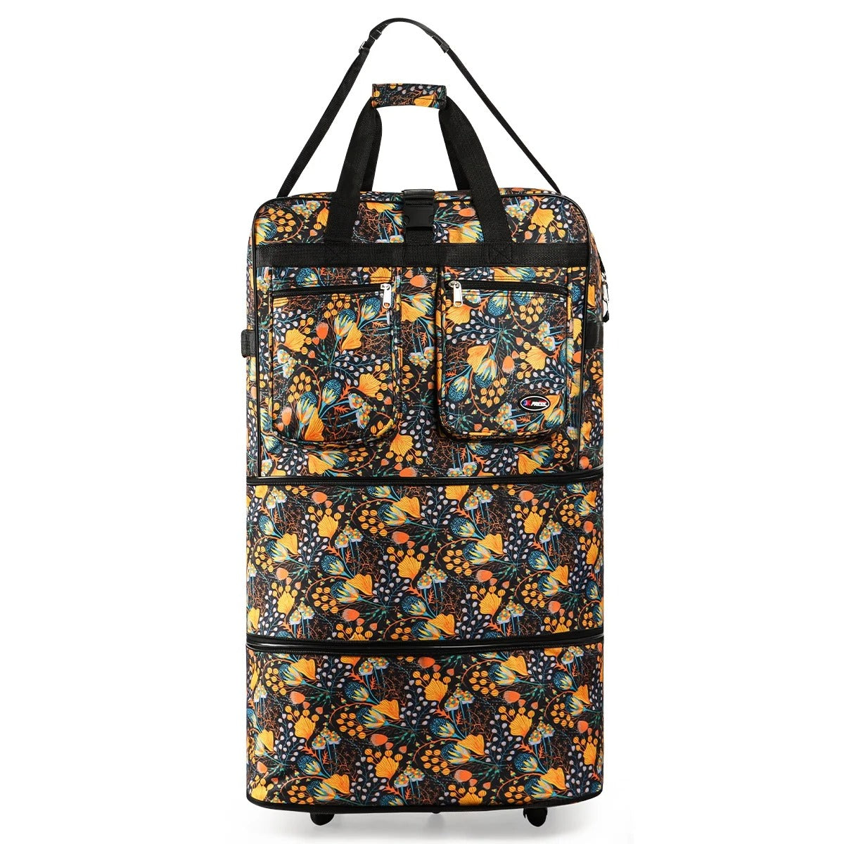 New York XPress 3 Layer Expandable Suitcase Bag Foldable Wheeled Duffel Bag with Wheels & Handles,Waterpoof Large Travel Duffel Bag for Trip Moving Storage