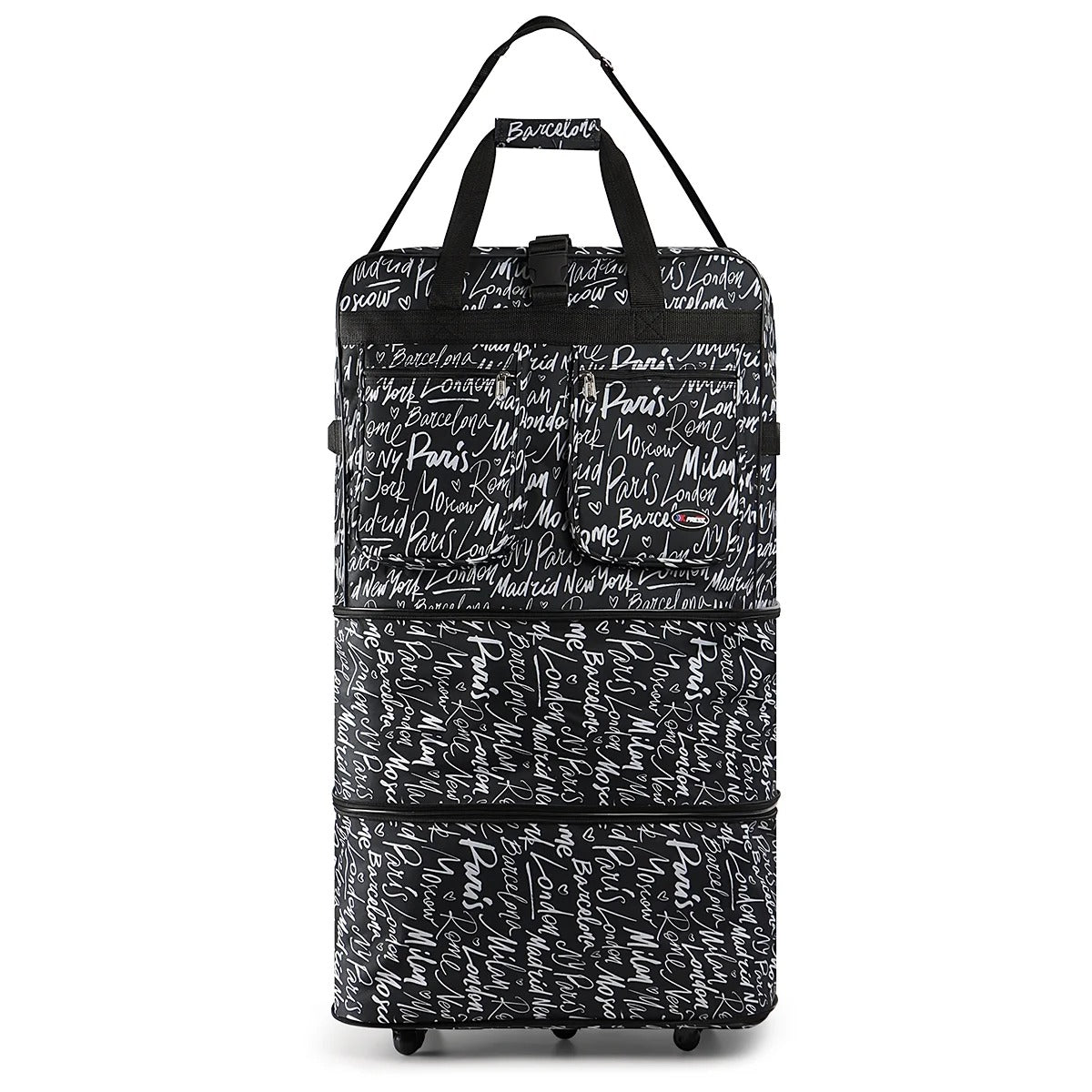 New York XPress 3 Layer Expandable Suitcase Bag Foldable Wheeled Duffel Bag with Wheels & Handles,Waterpoof Large Travel Duffel Bag for Trip Moving Storage