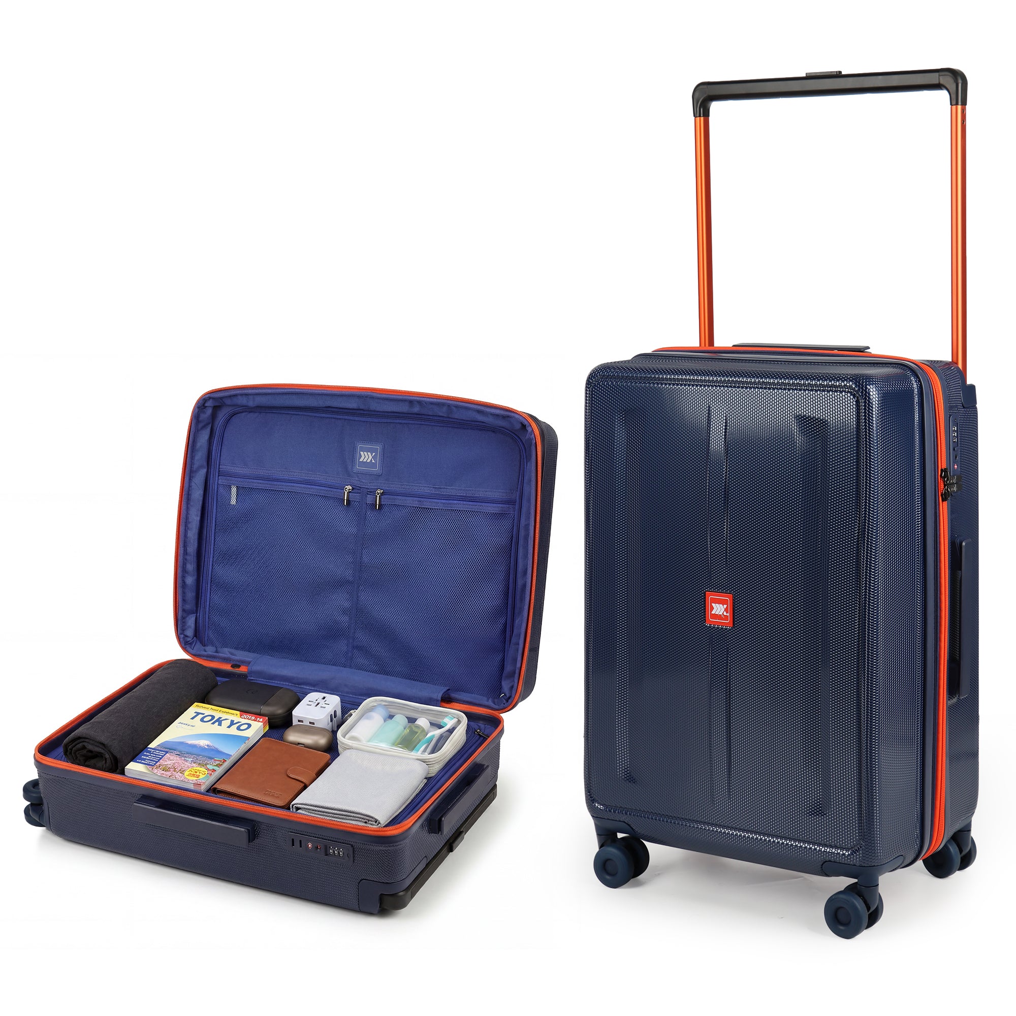 New York XPress LP-13803,3-Piece PC Hardshell Luggage, Expandable 20%, Spinner Wheels, TSA Lock, Wide Handle(20in/26in30in)