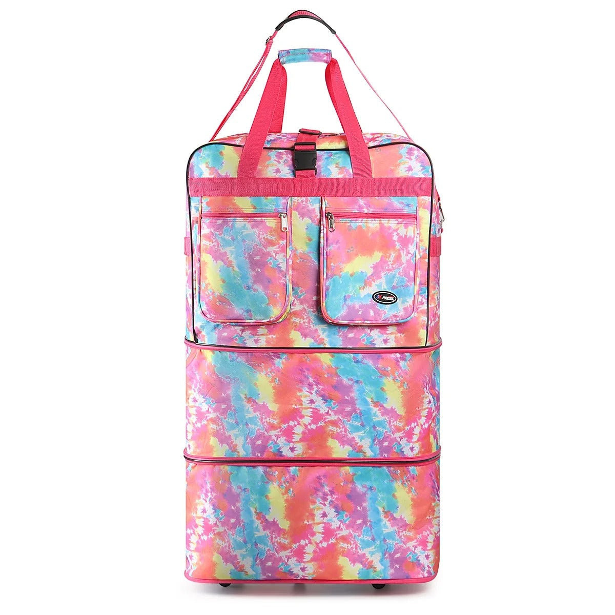 New York XPress 3 Layer Expandable Suitcase Bag Foldable Wheeled Duffel Bag with Wheels & Handles,Waterpoof Large Travel Duffel Bag for Trip Moving Storage