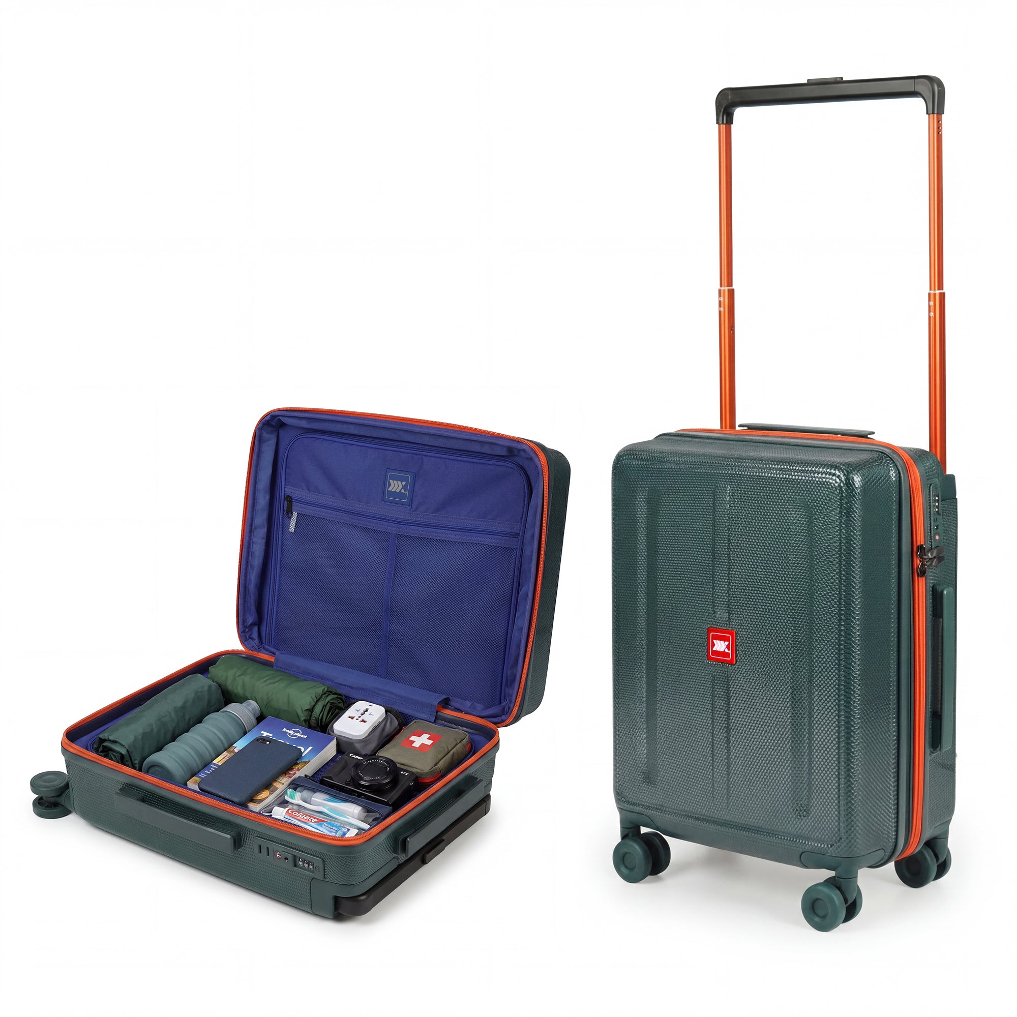 New York XPress LP-13803,3-Piece PC Hardshell Luggage, Expandable 20%, Spinner Wheels, TSA Lock, Wide Handle(20in/26in30in)