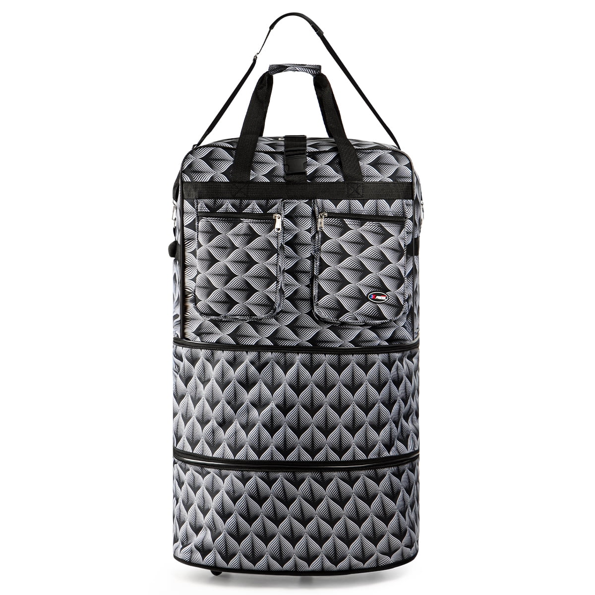 New York XPress 3 Layer Expandable Suitcase Bag Foldable Wheeled Duffel Bag with Wheels & Handles,Waterpoof Large Travel Duffel Bag for Trip Moving Storage