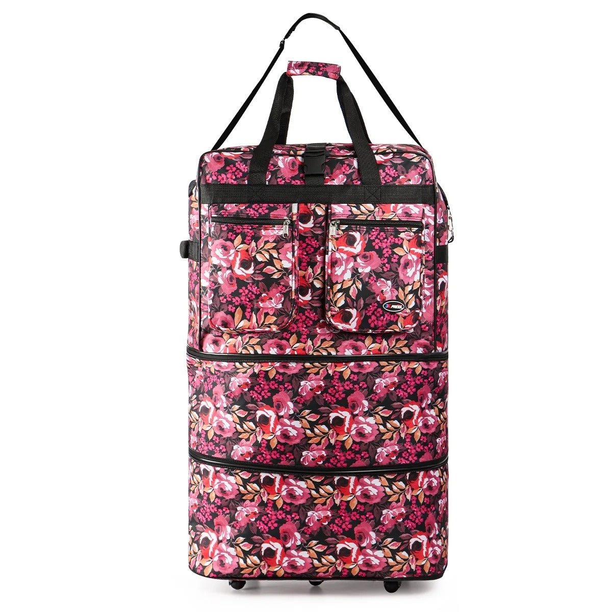 New York XPress 3 Layer Expandable Suitcase Bag Foldable Wheeled Duffel Bag with Wheels & Handles,Waterpoof Large Travel Duffel Bag for Trip Moving Storage
