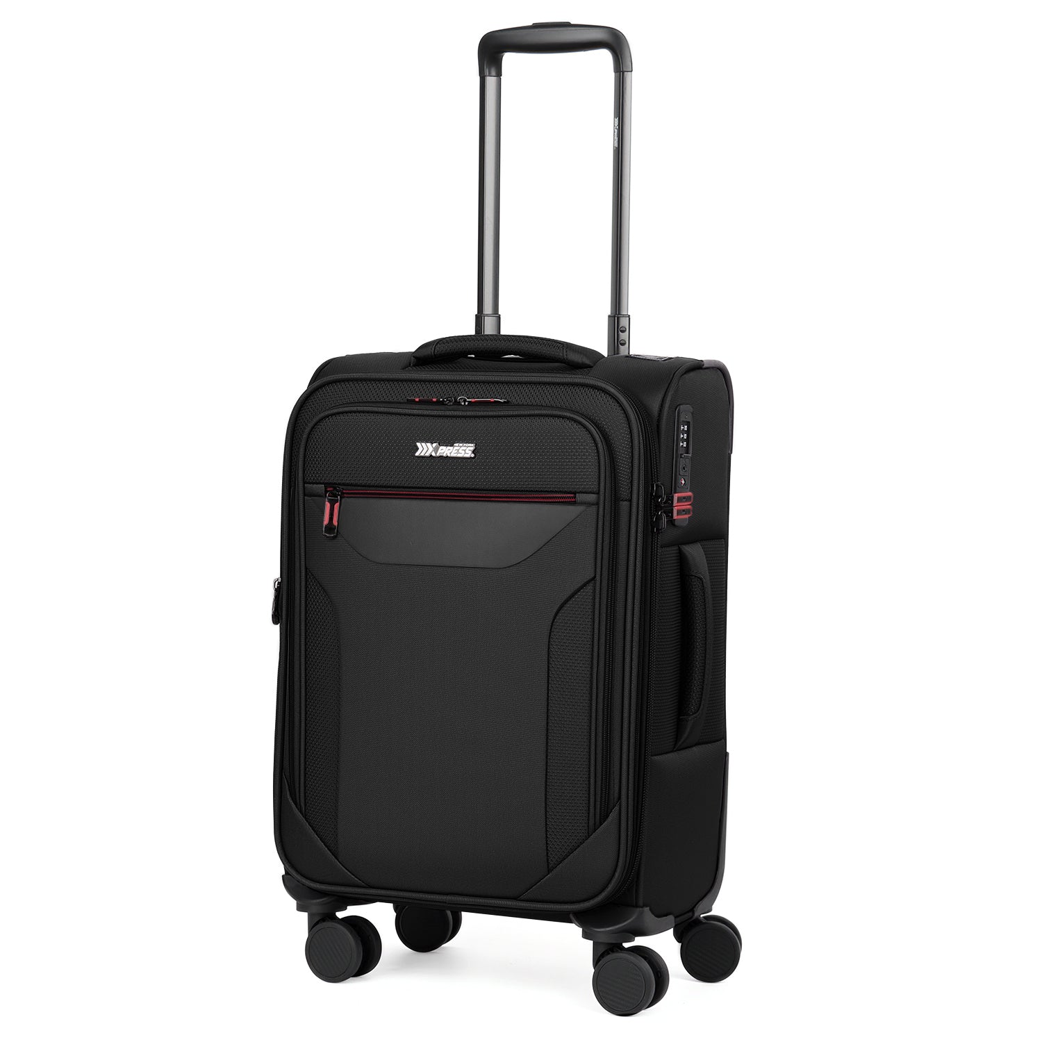 New York XPress WD-8817 Single Suitcase 20''/26''/30'',Lightweight Carry-On Suitcase with Spinner Wheels and TSA LOCK,Upright Softshell Luggage