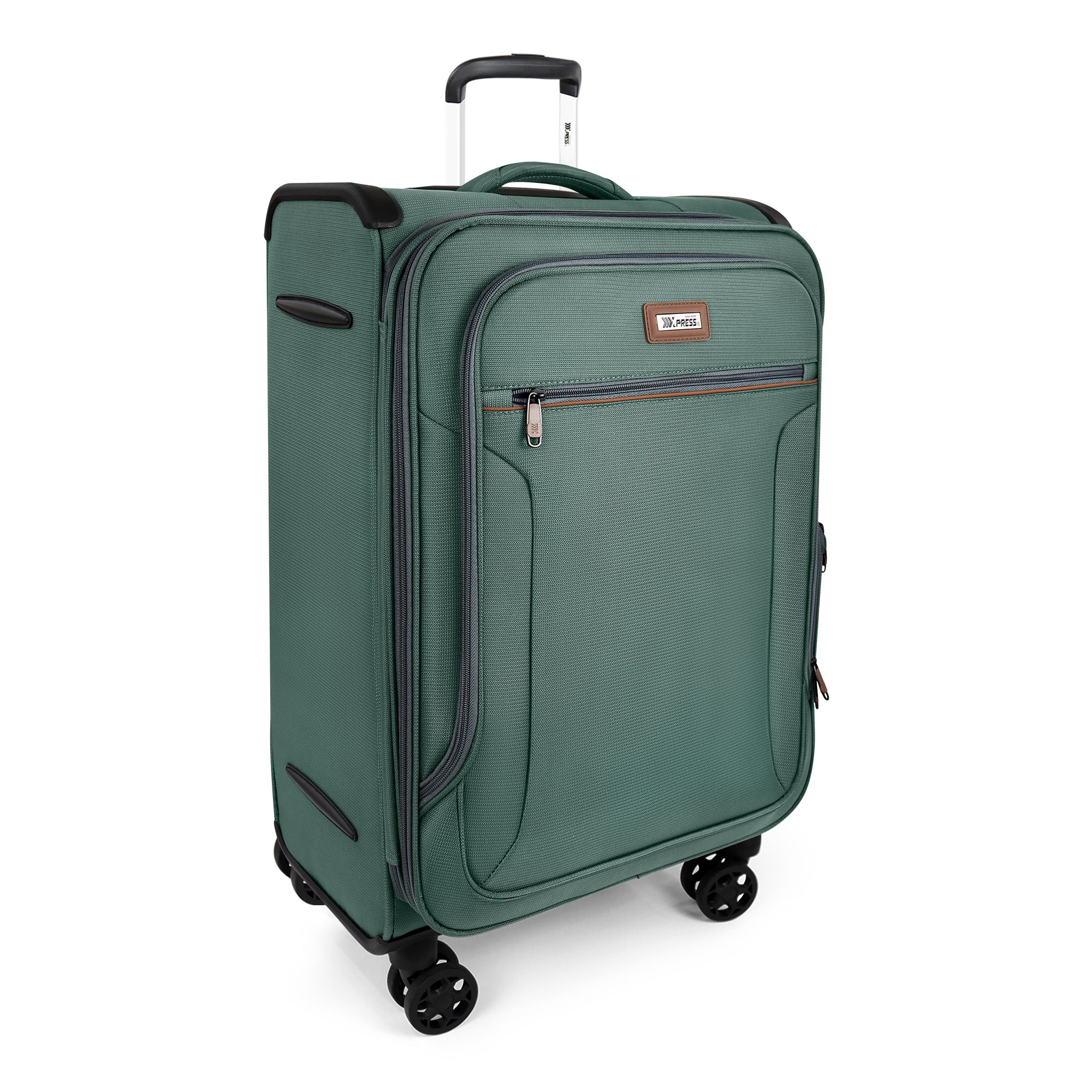New York XPress XJ-1907,20in/24in/28in-Expandable 20% Luggage-Suitcases with Wheels Hardshell-Softside Luggage-Charcoal Material w/TSA LOCK