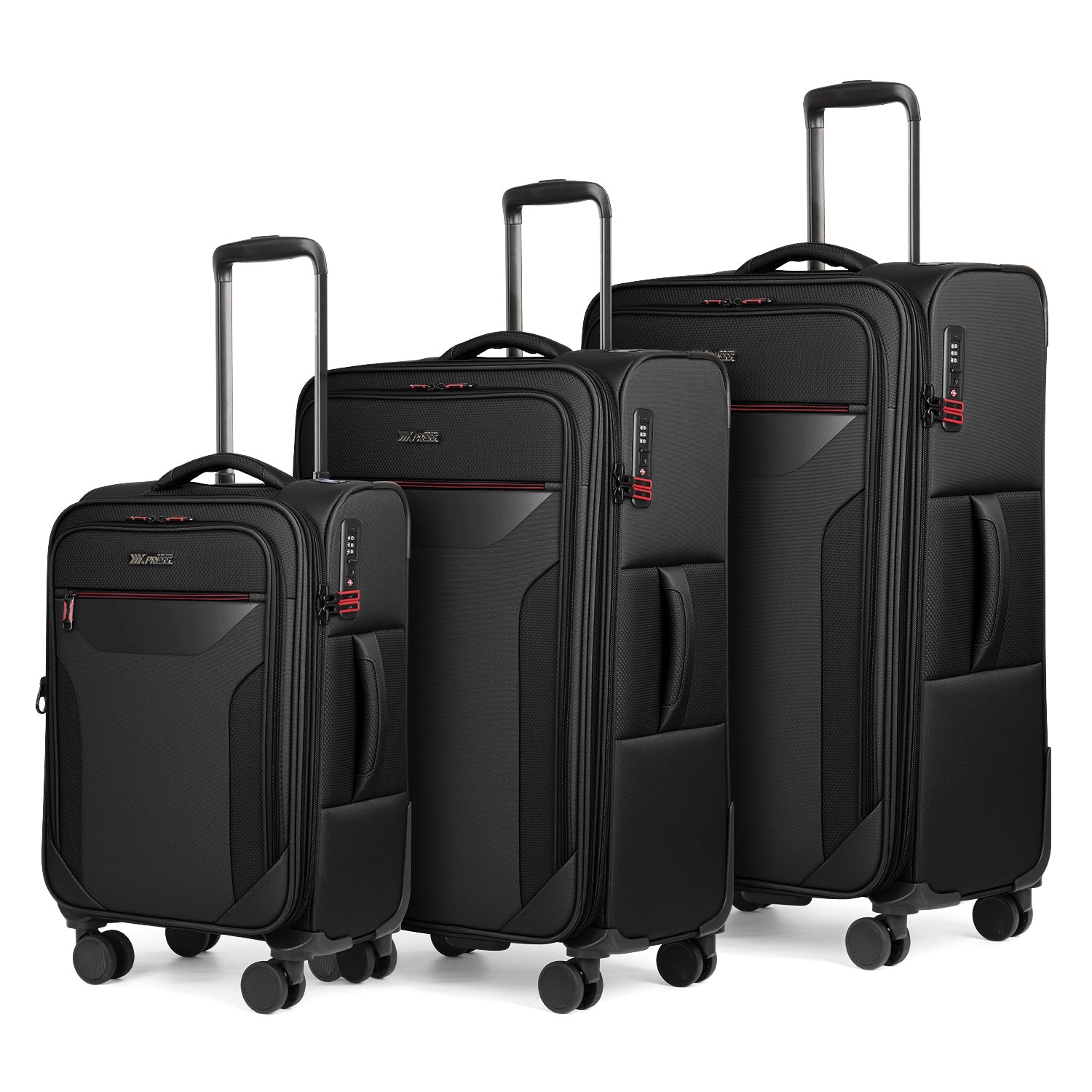 New York XPress WD-8817 3PCS Softside Luggage Set, Expandable Spinner with TSA LOCK, Lightweight Travel Suitcase for Men Women (20/26/30in) 