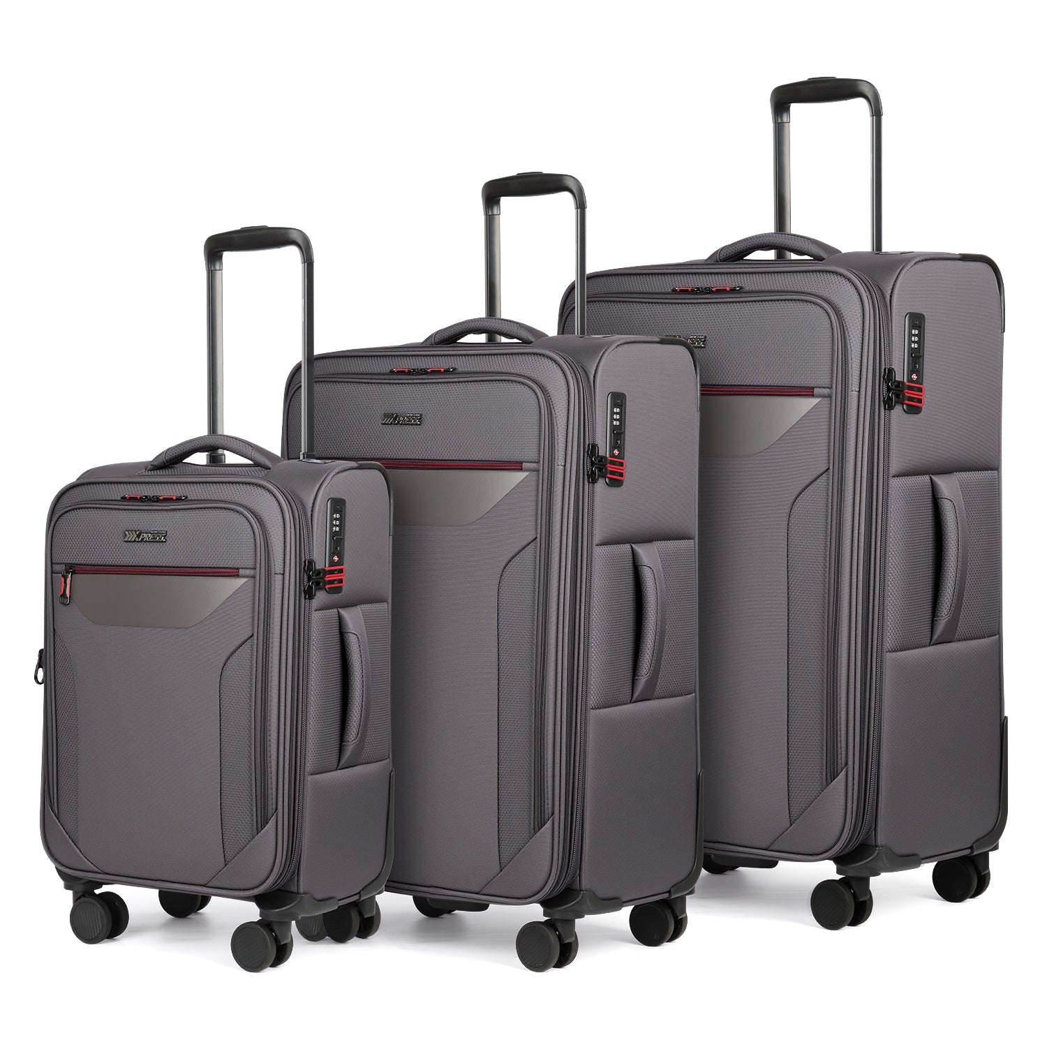 New York XPress WD-8817 3PCS Softside Luggage Set, Expandable Spinner with TSA LOCK, Lightweight Travel Suitcase for Men Women (20/26/30in) 