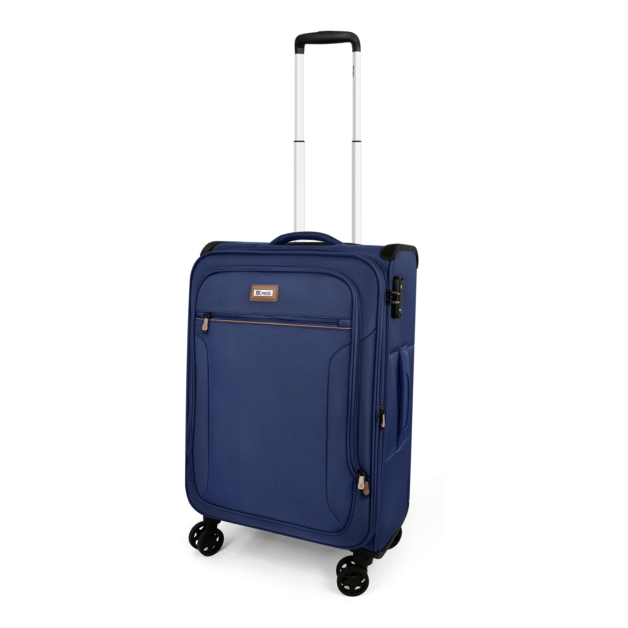 New York XPress XJ-1907,20in/24in/28in-Expandable 20% Luggage-Suitcases with Wheels Hardshell-Softside Luggage-Charcoal Material w/TSA LOCK