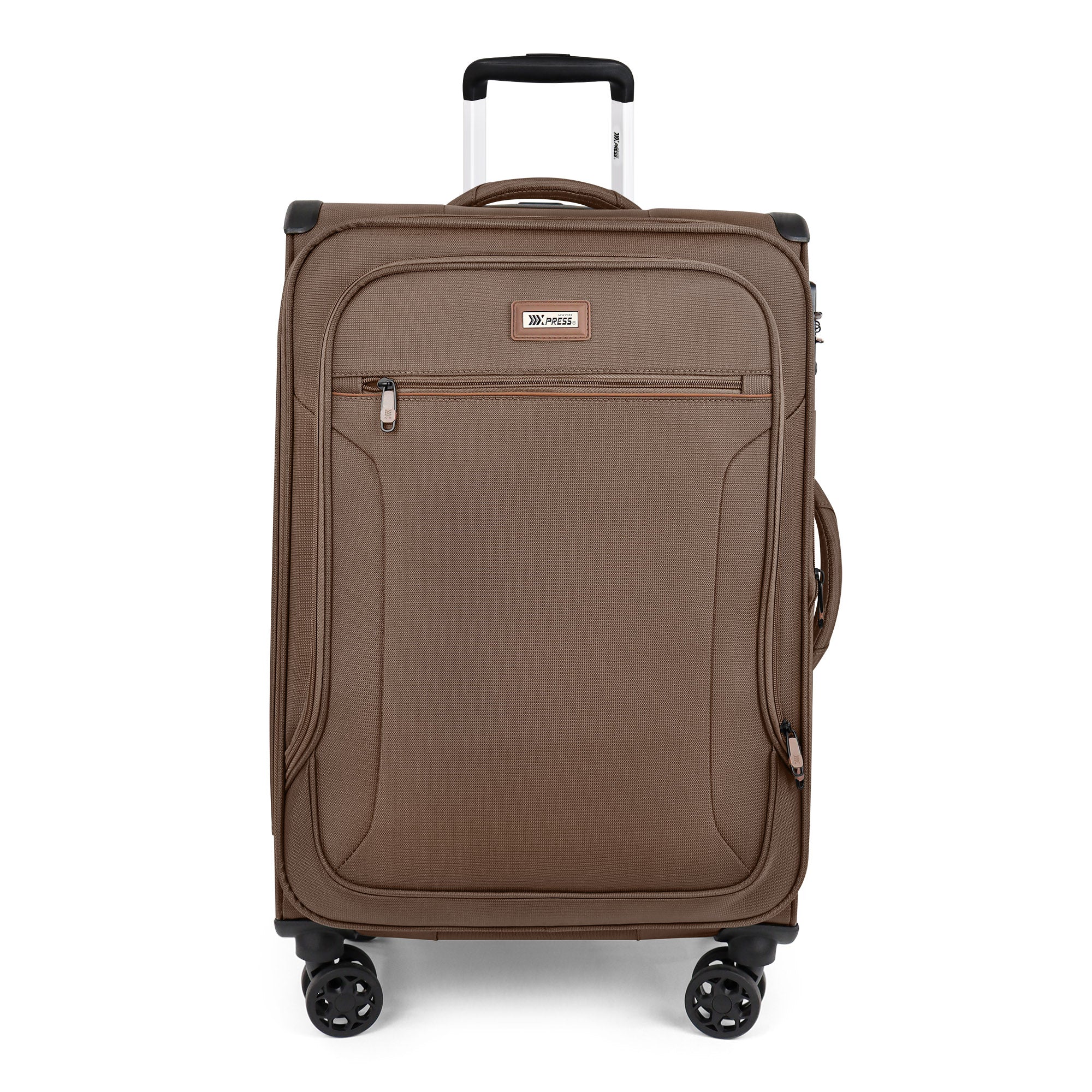 New York XPress XJ-1907,20in/24in/28in-Expandable 20% Luggage-Suitcases with Wheels Hardshell-Softside Luggage-Charcoal Material w/TSA LOCK