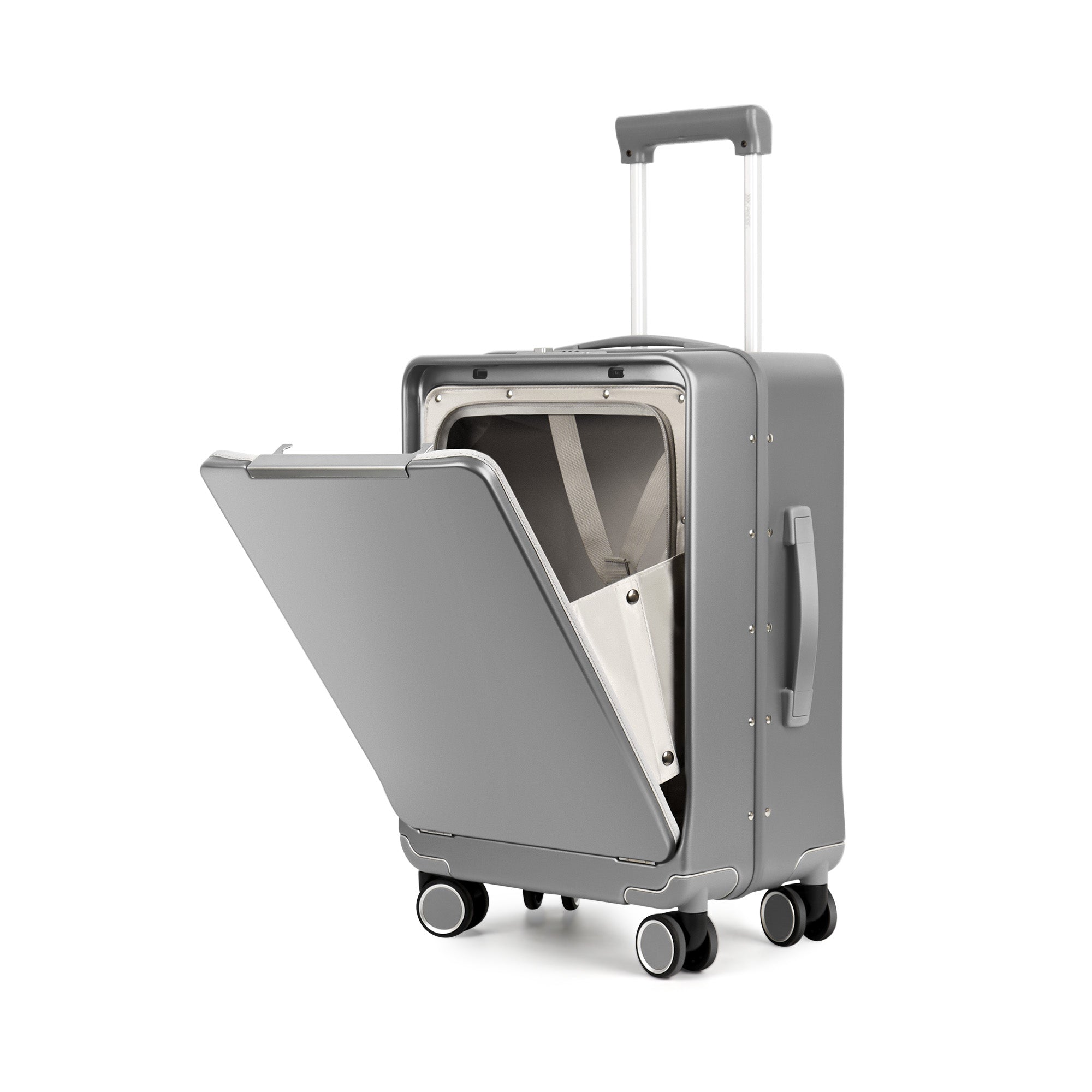 New York XPress LA-266, 20'' Carry on Luggage with Front Pocket & Cup Holder,Suitcase with Aluminum Frame,PC Hard Shell Suitcases w/TSA LOCK