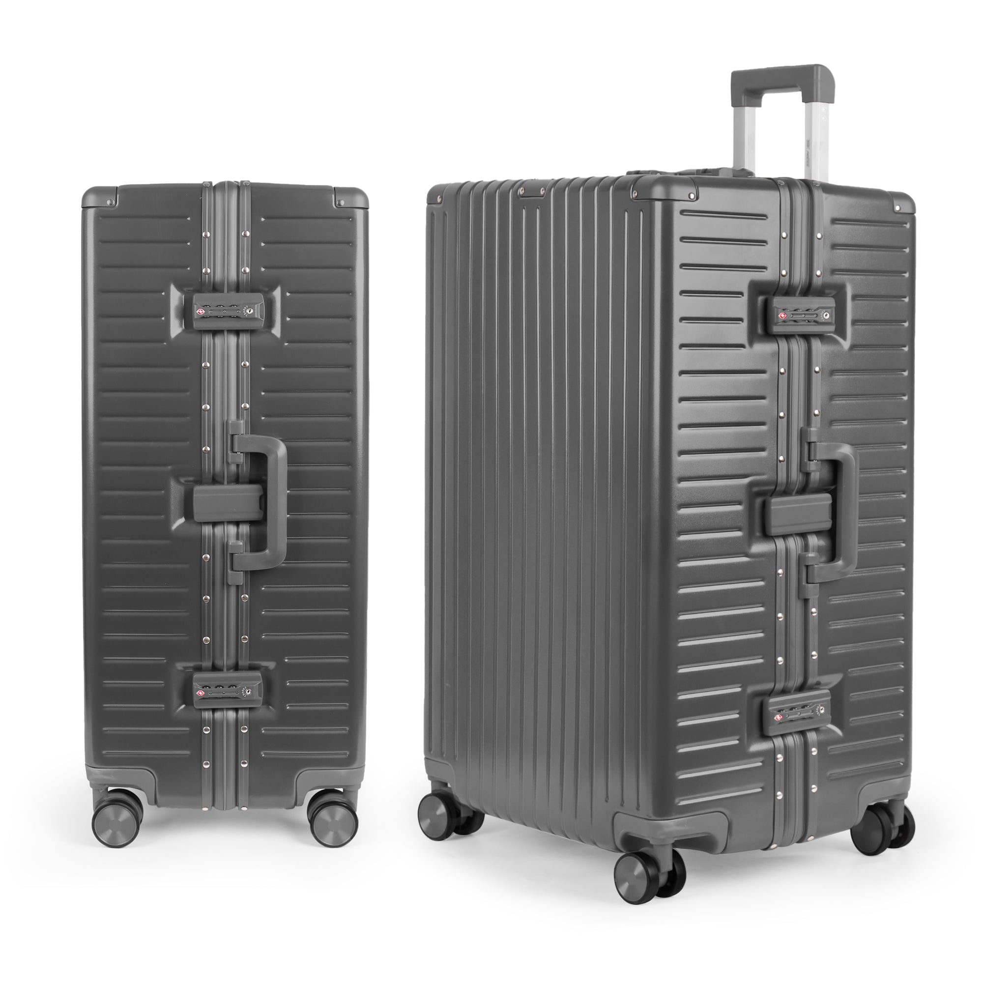 NEW YORK XPRESS Zipperless Luggage AL-12501,20in/30in,Aluminum Frame w/TSA LOCK w/Spinner Wheels