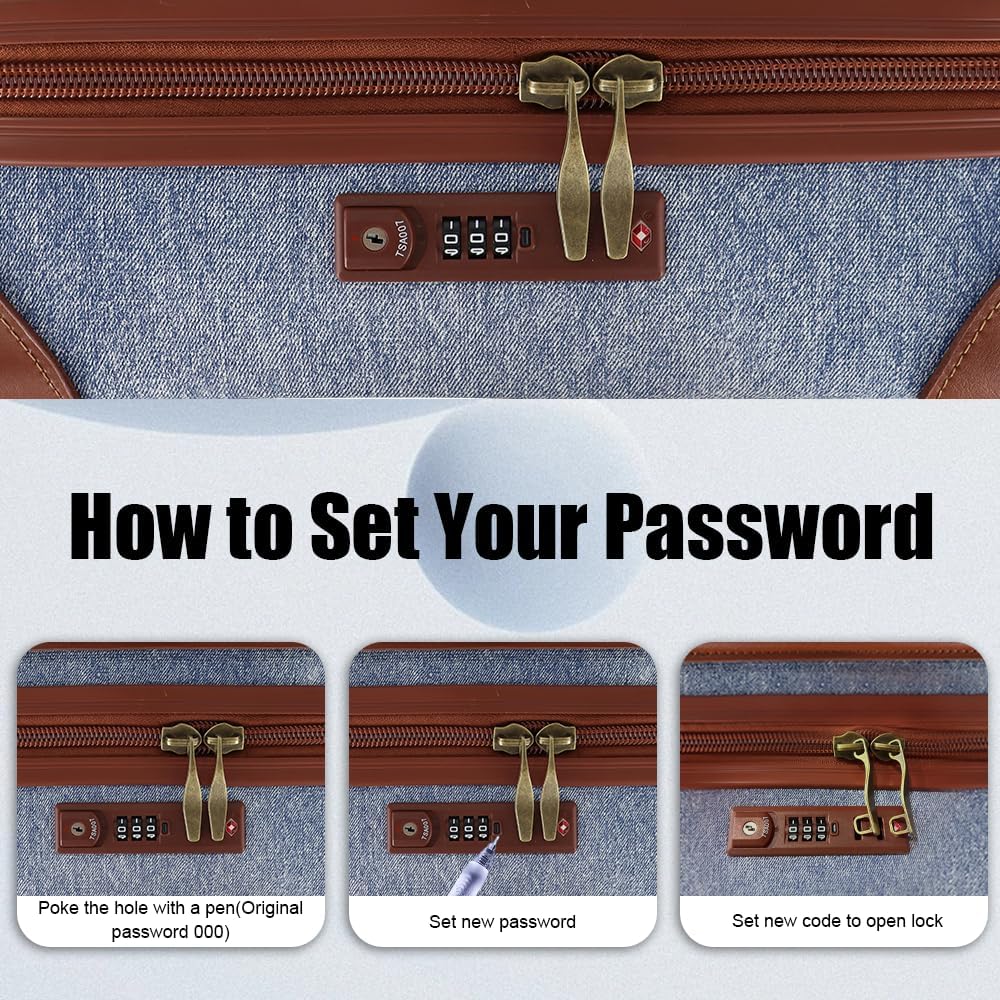 NEW YORK XPRESS 3PCs Luxury Luggage Sets, Vintage Durable Suitcase Sets w/TSA Lock & Double Spinner Wheels (20in/24in/28in)