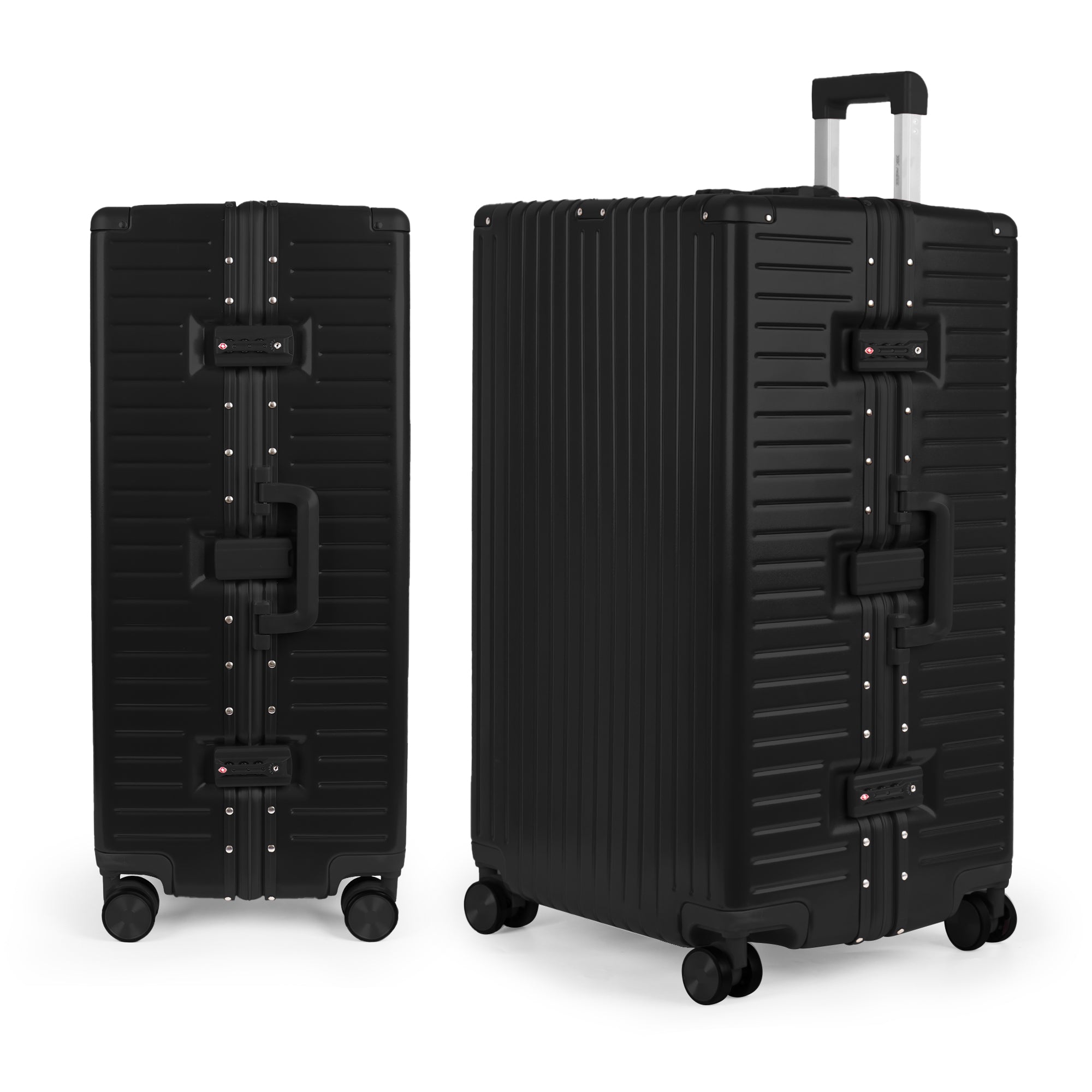 NEW YORK XPRESS Zipperless Luggage AL-12501,20in/30in,Aluminum Frame w/TSA LOCK w/Spinner Wheels