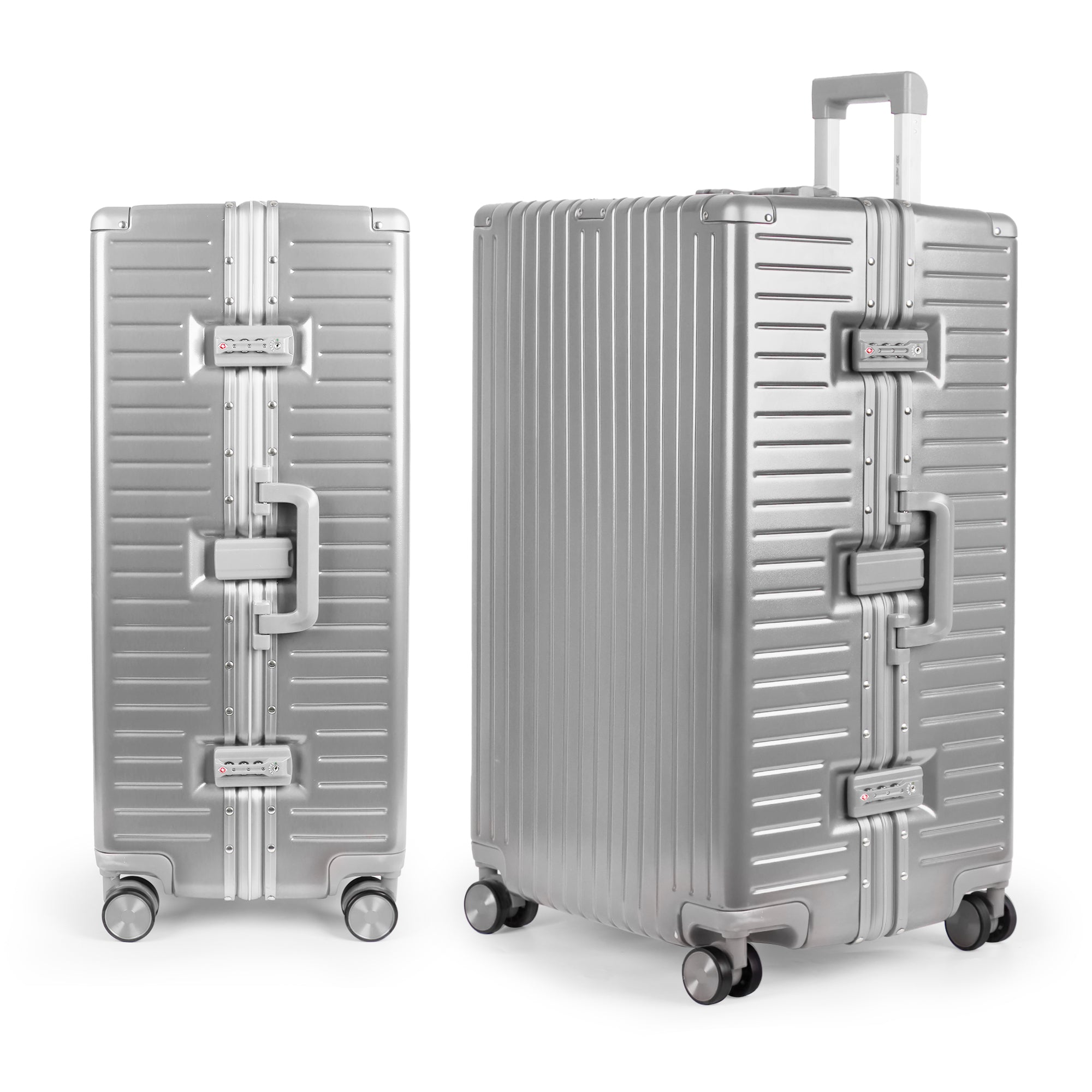 NEW YORK XPRESS Zipperless Luggage AL-12501,20in/30in,Aluminum Frame w/TSA LOCK w/Spinner Wheels