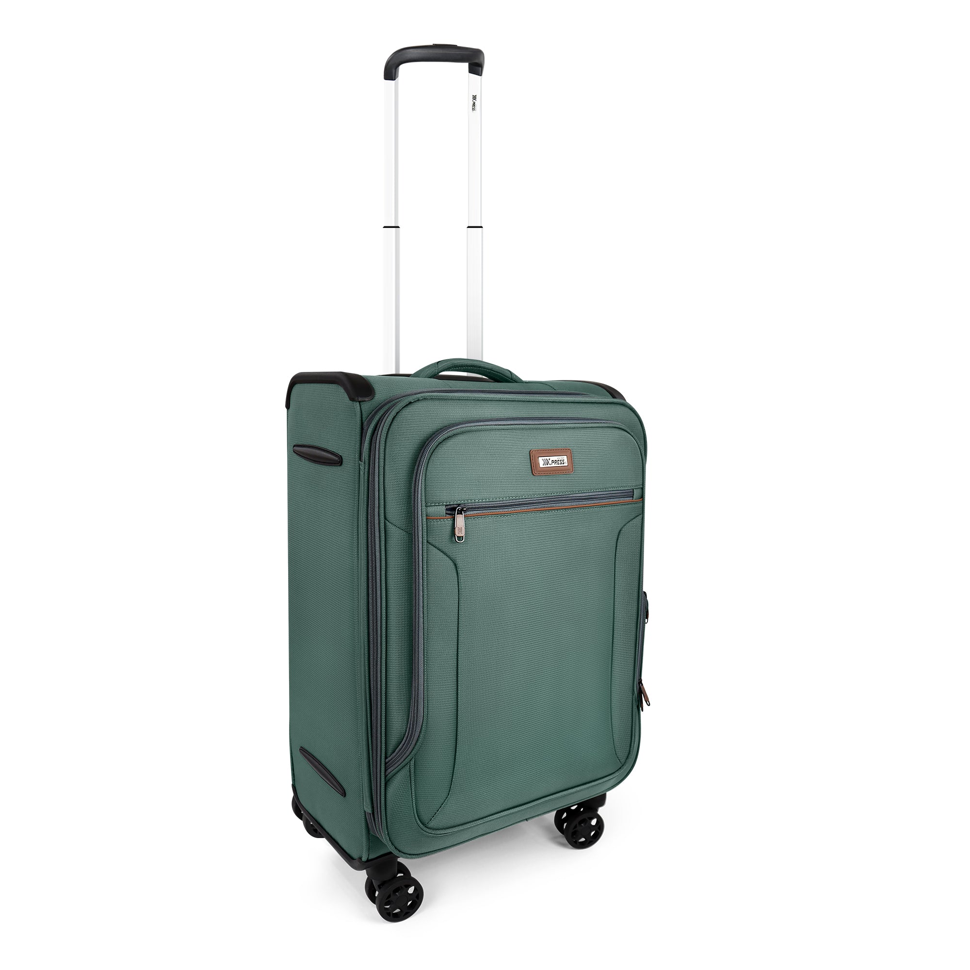New York XPress XJ-1907,20in/24in/28in-Expandable 20% Luggage-Suitcases with Wheels Hardshell-Softside Luggage-Charcoal Material w/TSA LOCK
