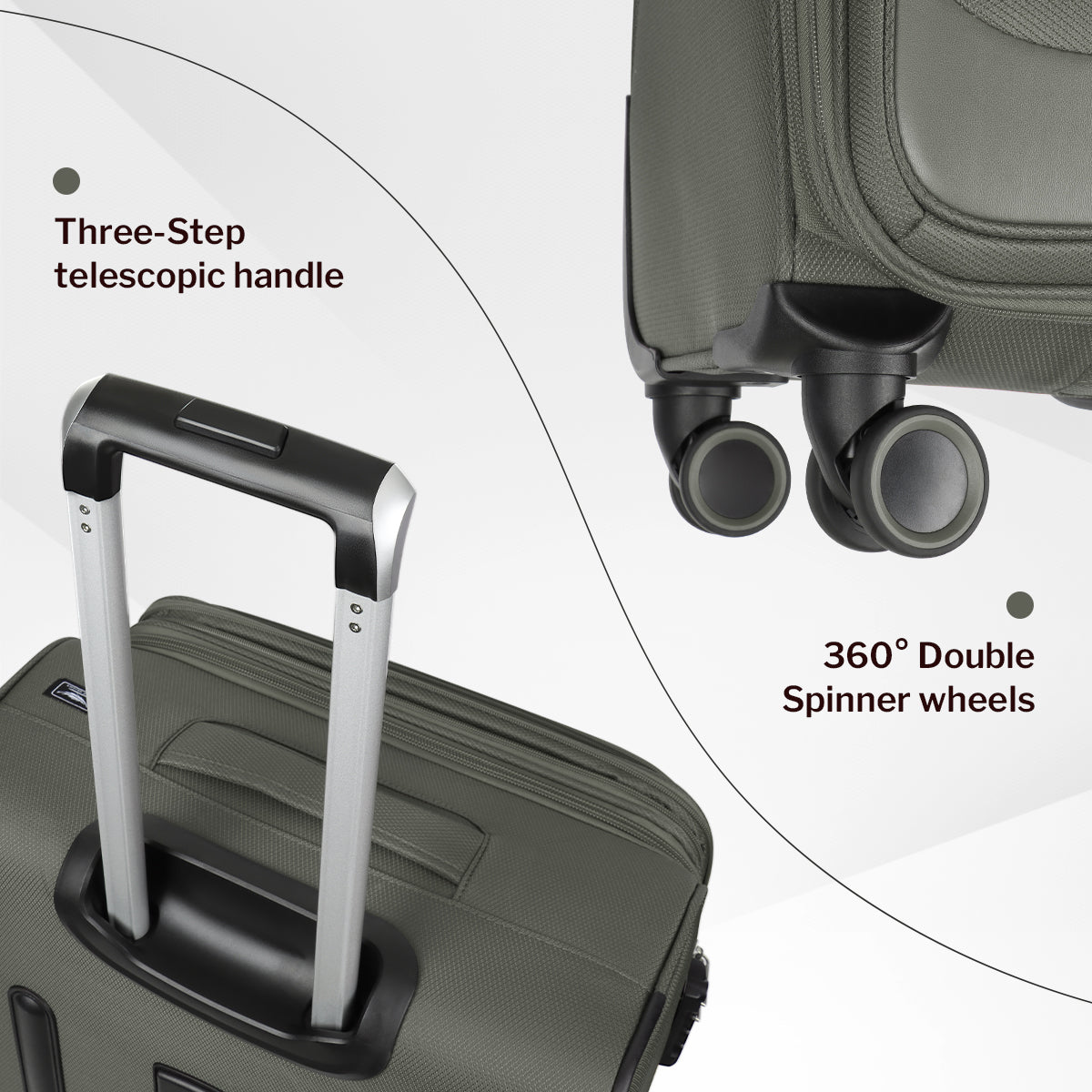 New York XPress 8809 Single Suitcase 20''/26''/30'',Softside Luggage w/Spinner Wheels and TSA LOCK,Lightweight Luggage for Men Women