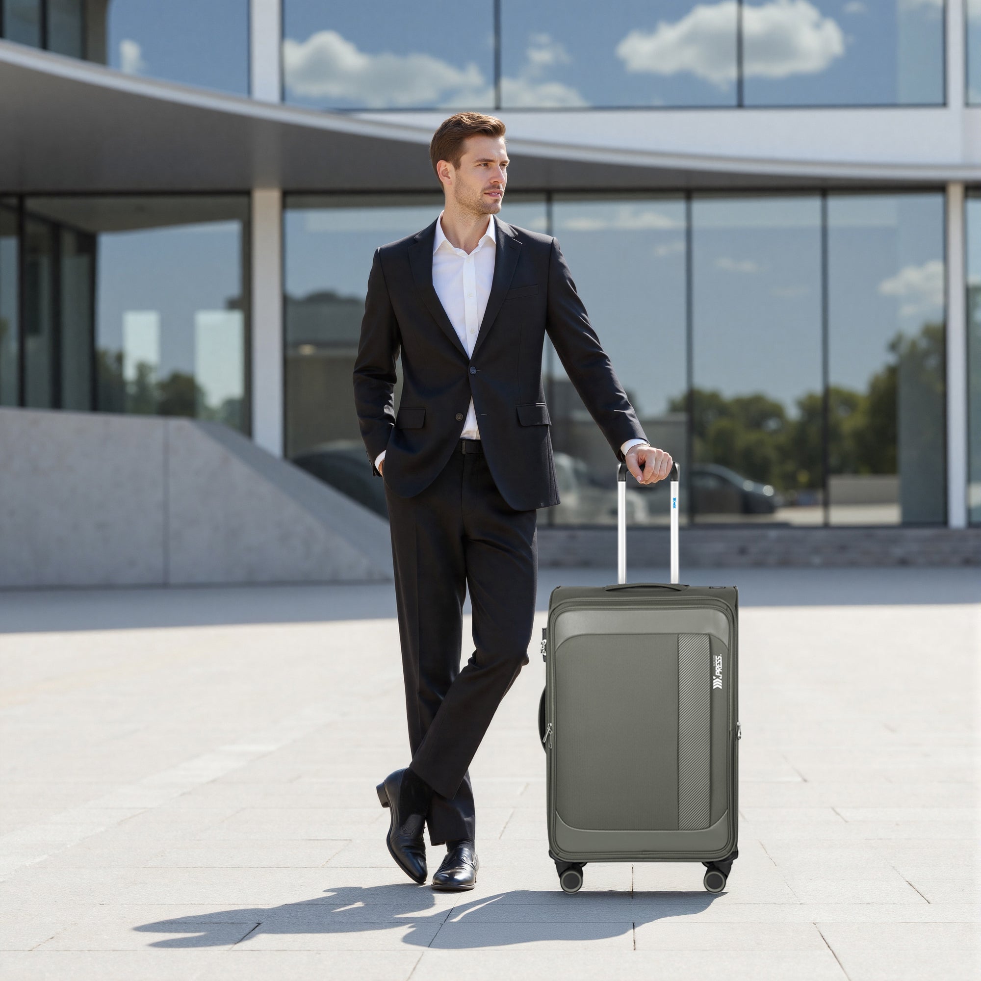 New York XPress 8809 Single Suitcase 20''/26''/30'',Softside Luggage w/Spinner Wheels and TSA LOCK,Lightweight Luggage for Men Women