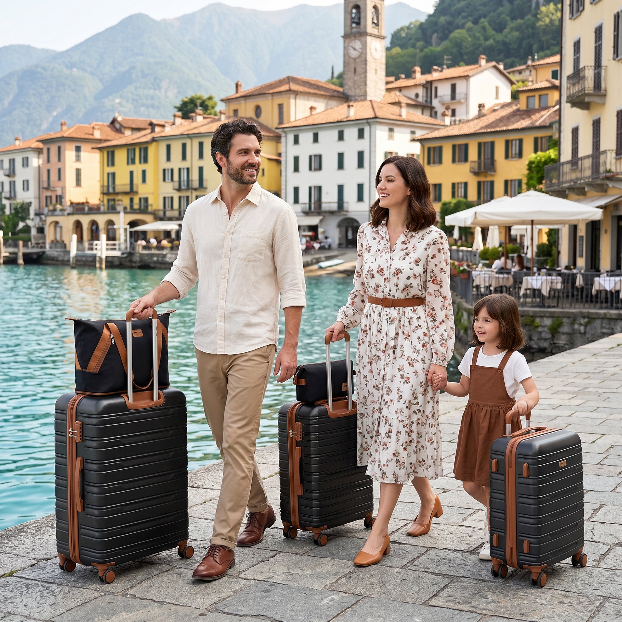 New York XPress 2532,5-Piece ABS Hardshell Luggage Set, Spinner Wheels andCombination LOCK, Lightweight Travel Suitcase for Men/Women