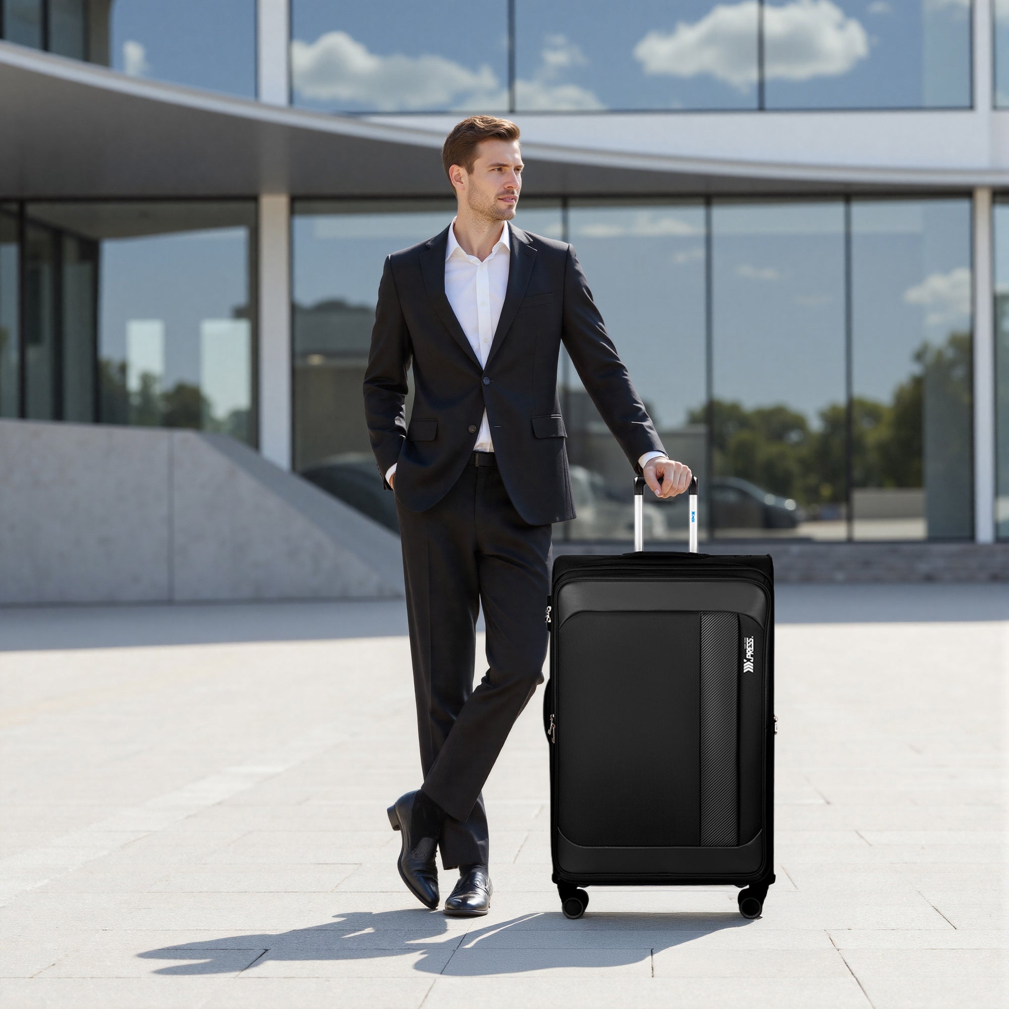 New York XPress 8809 Single Suitcase 20''/26''/30'',Softside Luggage w/Spinner Wheels and TSA LOCK,Lightweight Luggage for Men Women