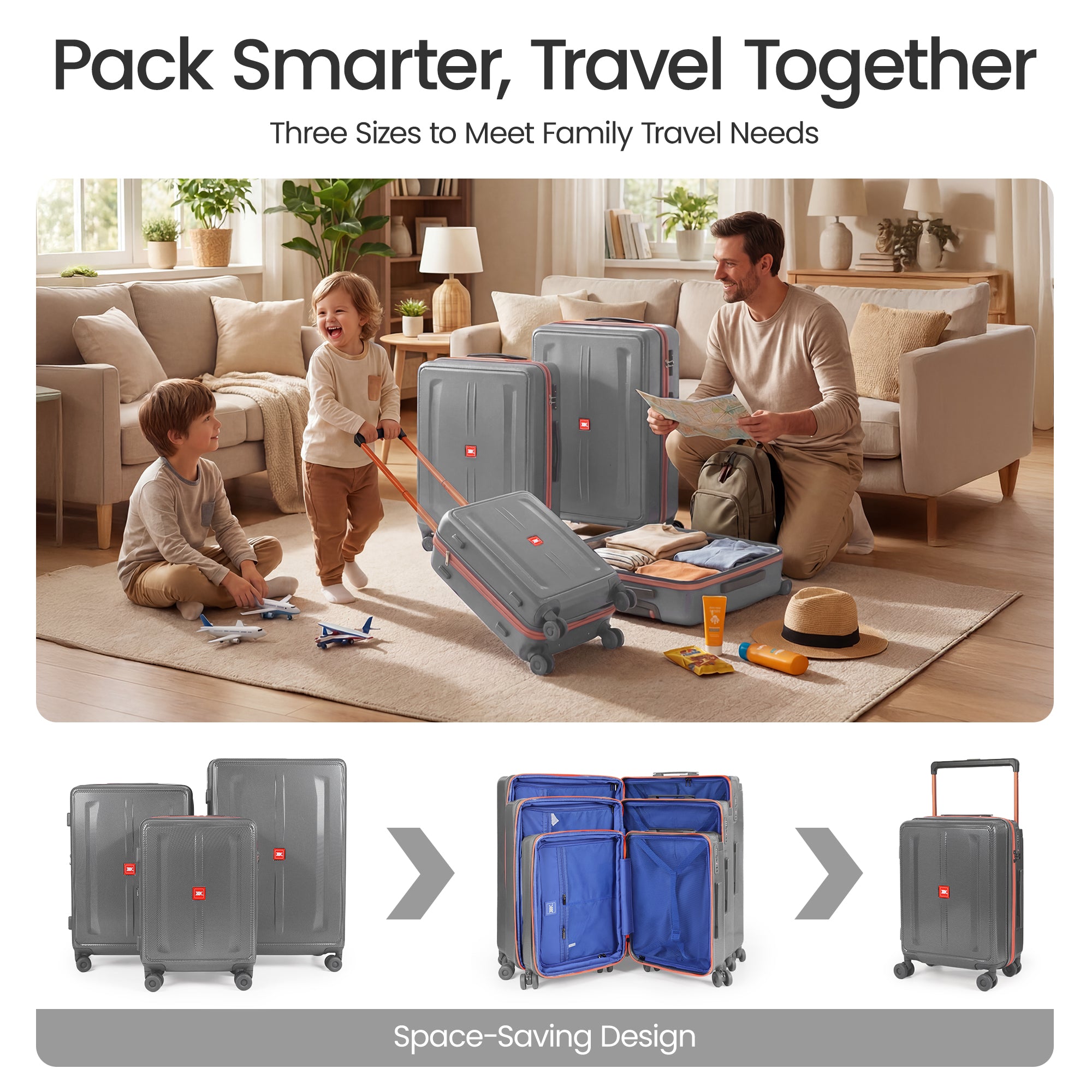 New York XPress LP-13803,3-Piece PC Hardshell Luggage, Expandable 20%, Spinner Wheels, TSA Lock, Wide Handle(20in/26in30in)