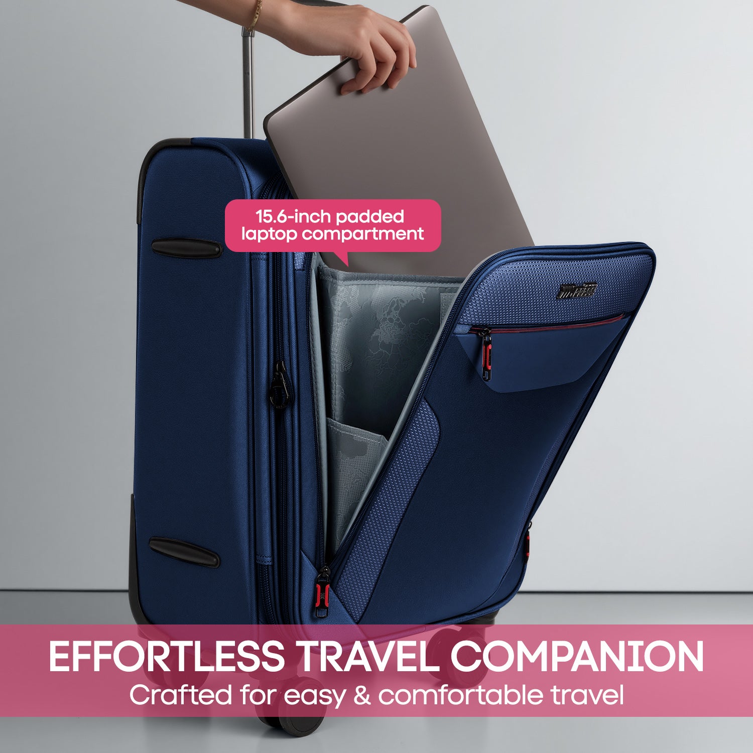 New York XPress WD-8817 Single Suitcase 20''/26''/30'',Lightweight Carry-On Suitcase with Spinner Wheels and TSA LOCK,Upright Softshell Luggage