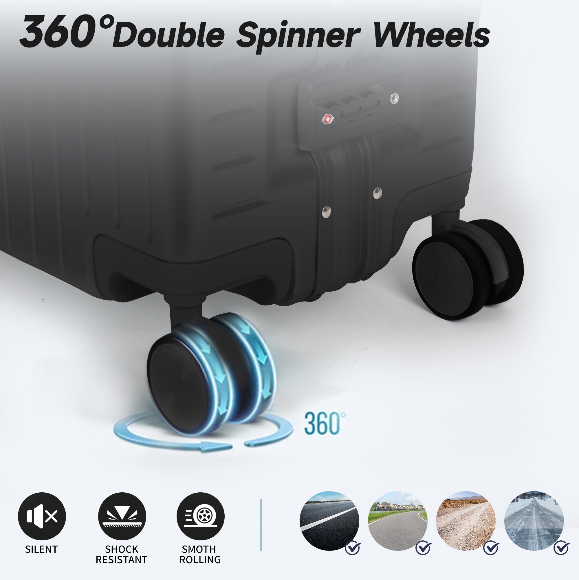 NEW YORK XPRESS Zipperless Luggage AL-12501,20in/30in,Aluminum Frame w/TSA LOCK w/Spinner Wheels