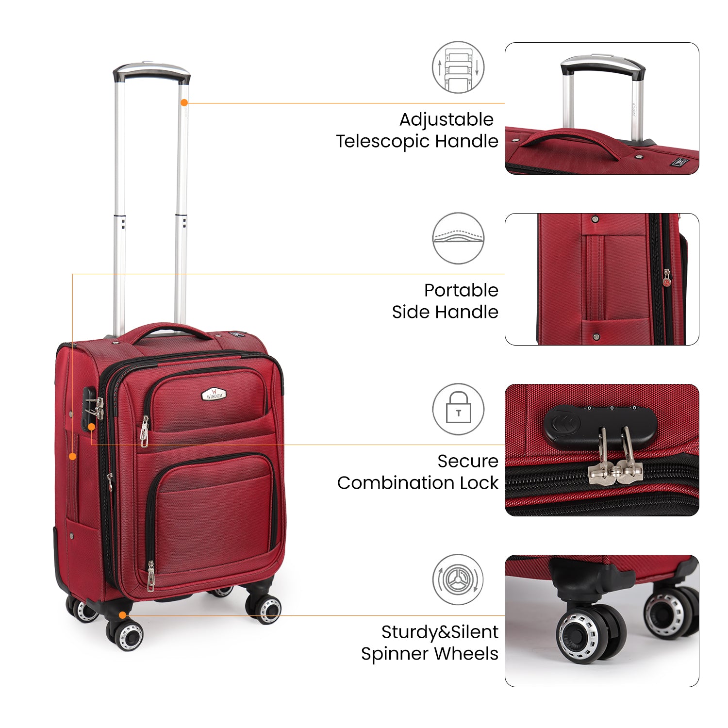 New York XPress WD-1622,20 inch Carry on Luggage,26in/30in Softside Suitcase with Combination LOCK,Expandable Luggage,Lightweight Rolling Suitcases