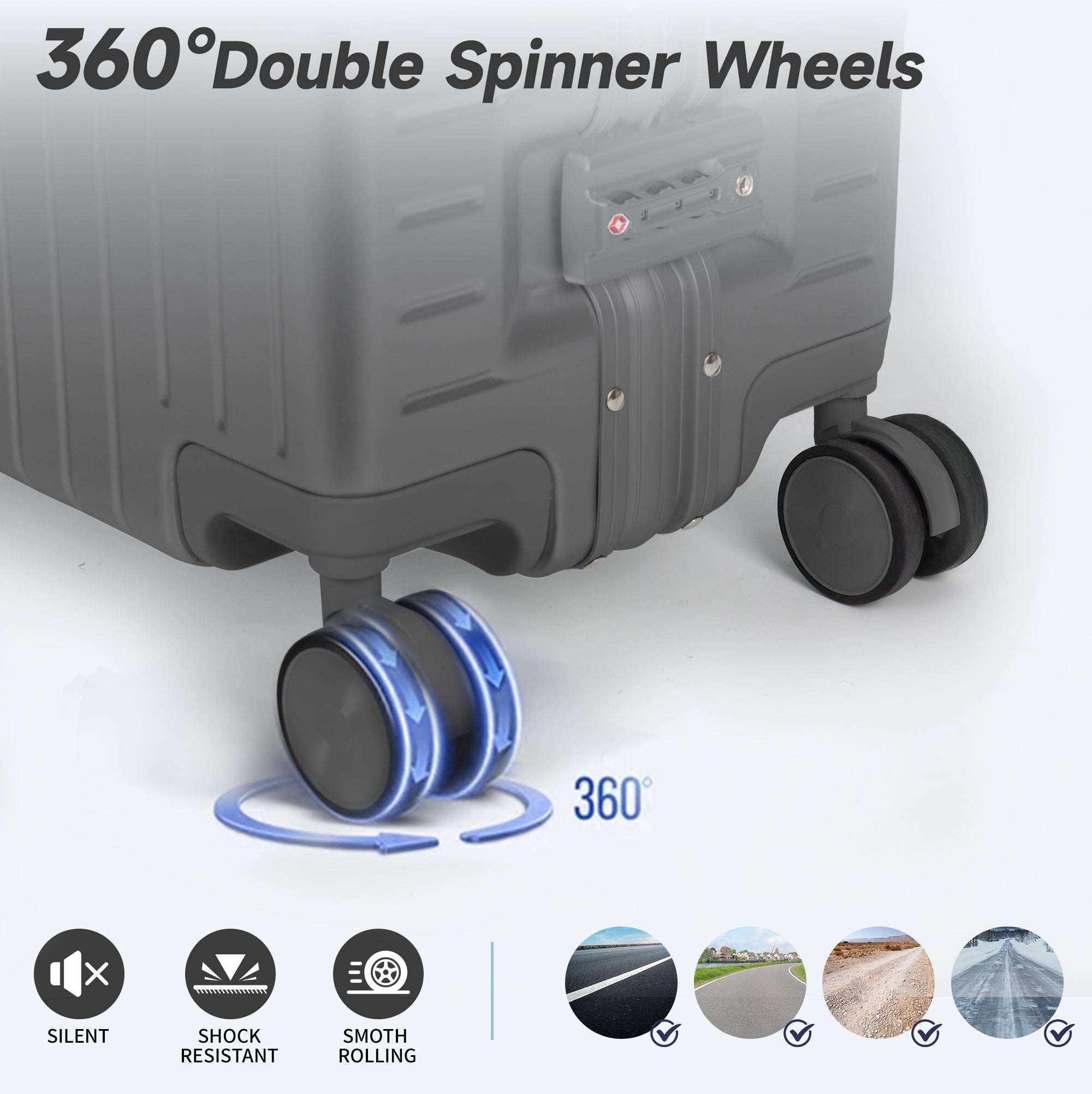 NEW YORK XPRESS Zipperless Luggage AL-12501,20in/30in,Aluminum Frame w/TSA LOCK w/Spinner Wheels