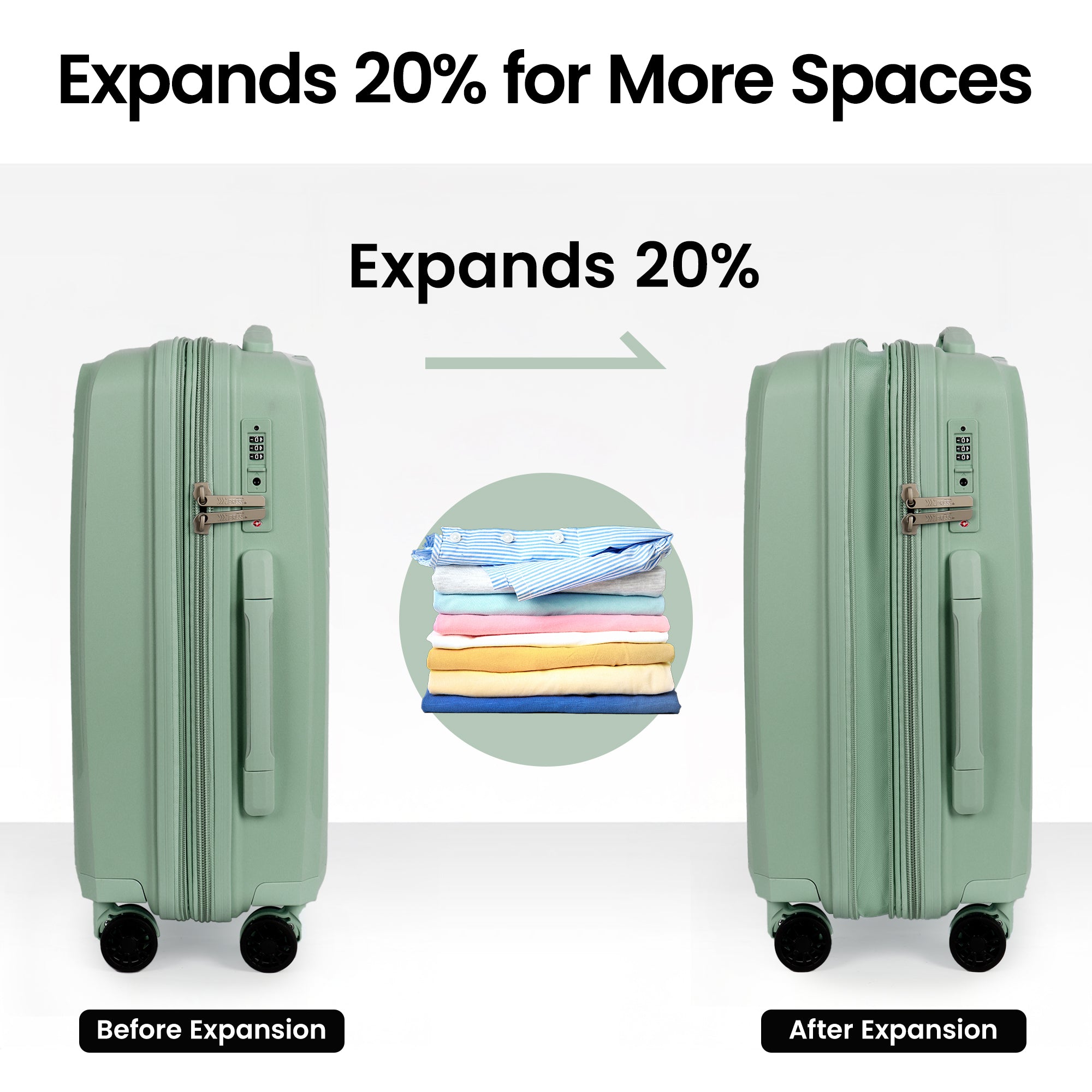 New York XPress 13804,3 Piece Luggage Set w/TSA LOCK,PC Hardside Suitcase Set w/Double Spinner Wheels,Expandable 20%,Luggage Sets,Lightweight Rolling Suitcase for Men/Women(20in/25in/29in)