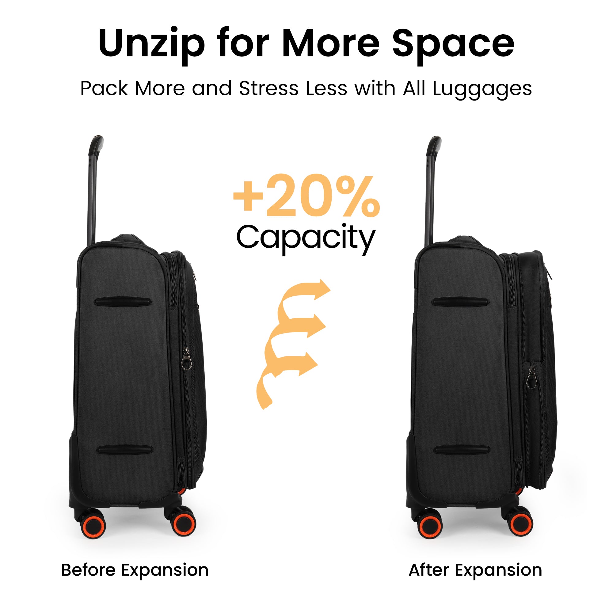 New York XPress WD-8818 Single Suitcase 20''/26''/30'',Softside Suitcase with TSA LOCK,Expandable 20% Luggage with Spinner Wheels,Tear-Resistant