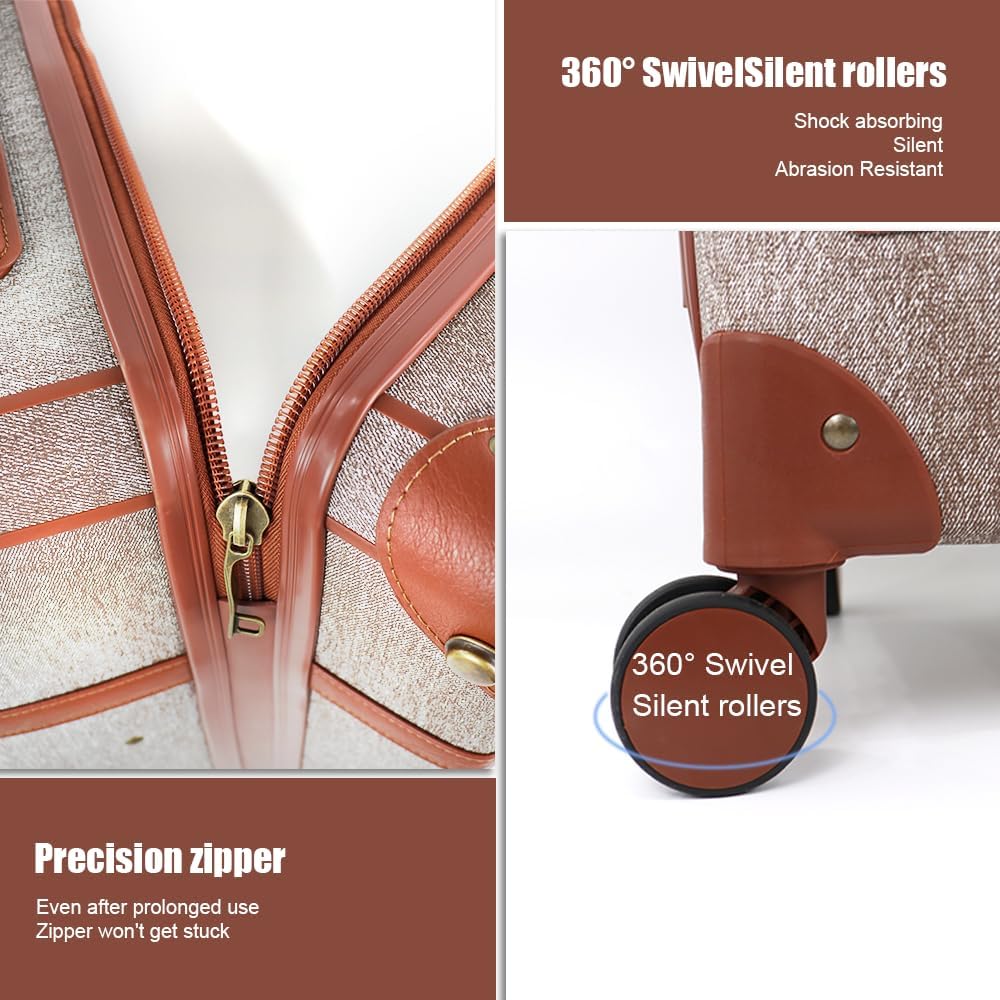 NEW YORK XPRESS 3PCs Luxury Luggage Sets, Vintage Durable Suitcase Sets w/TSA Lock & Double Spinner Wheels (20in/24in/28in)