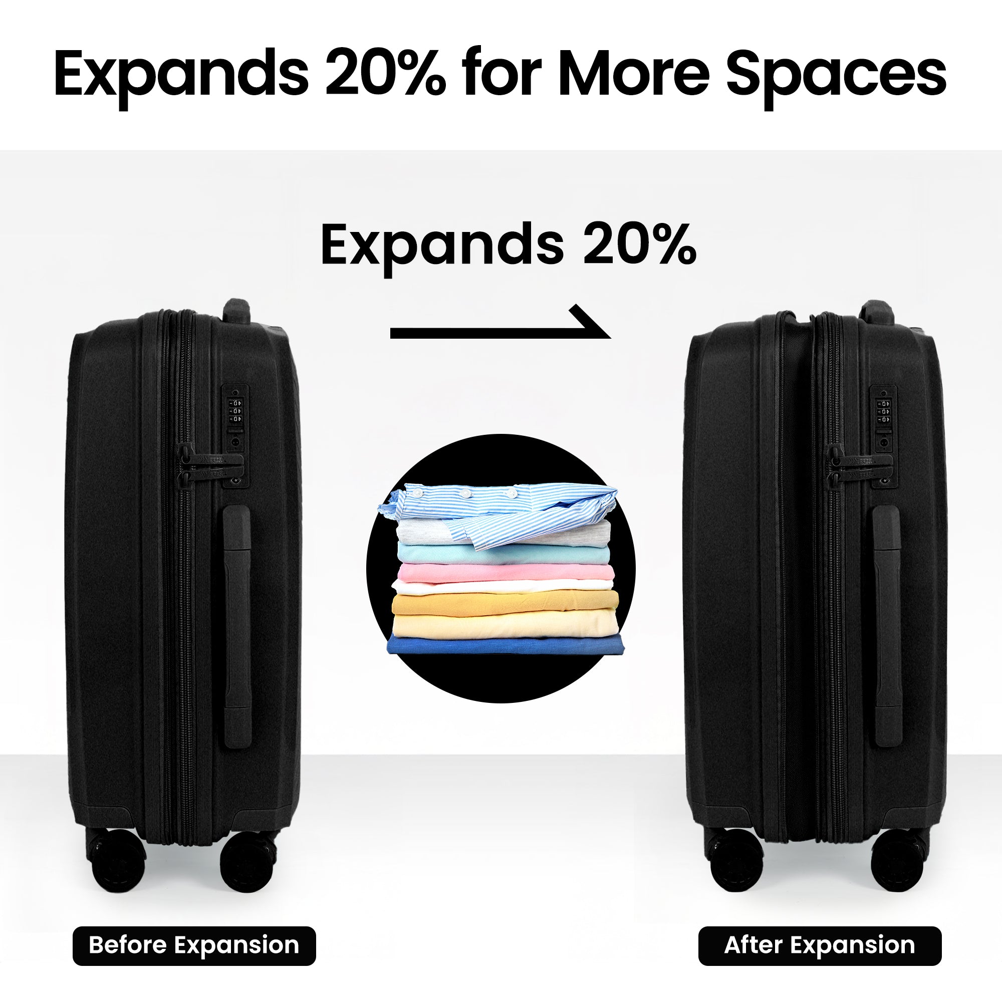 New York XPress 13804,3 Piece Luggage Set w/TSA LOCK,PC Hardside Suitcase Set w/Double Spinner Wheels,Expandable 20%,Luggage Sets,Lightweight Rolling Suitcase for Men/Women(20in/25in/29in)