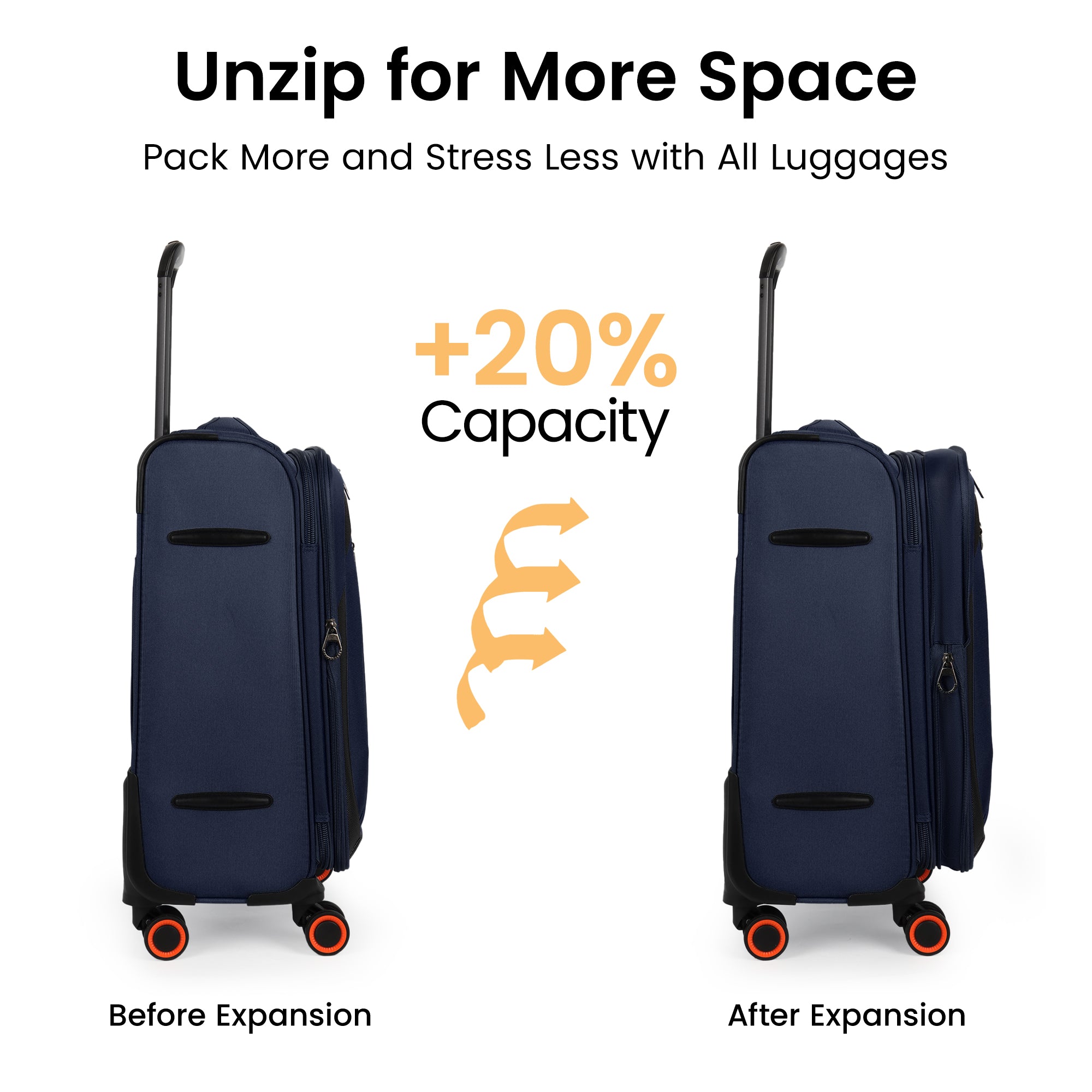 New York XPress WD-8818 Single Suitcase 20''/26''/30'',Softside Suitcase with TSA LOCK,Expandable 20% Luggage with Spinner Wheels,Tear-Resistant