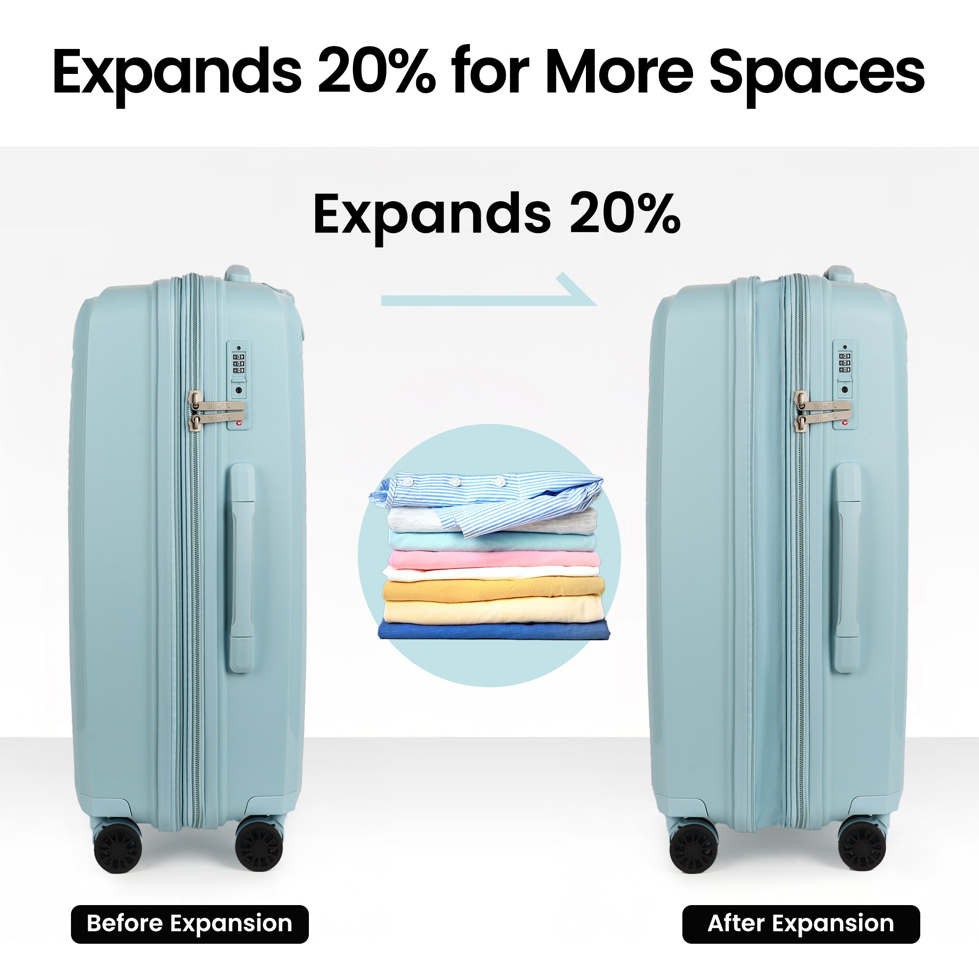 New York XPress 13804,3 Piece Luggage Set w/TSA LOCK,PC Hardside Suitcase Set w/Double Spinner Wheels,Expandable 20%,Luggage Sets,Lightweight Rolling Suitcase for Men/Women(20in/25in/29in)