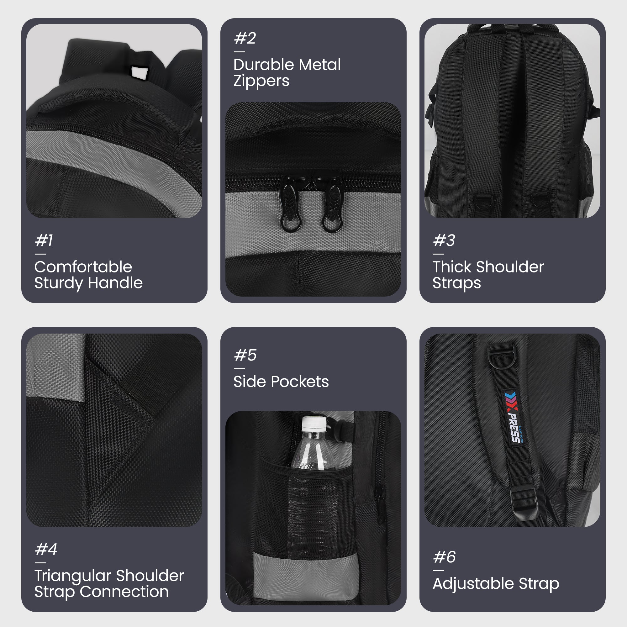 New York XPress 8160 Laptop Backpack for Men Women with 45 Liters Large Capacity,15.6 inch Laptop Computer Bag Travel Backpack,Water Resistant
