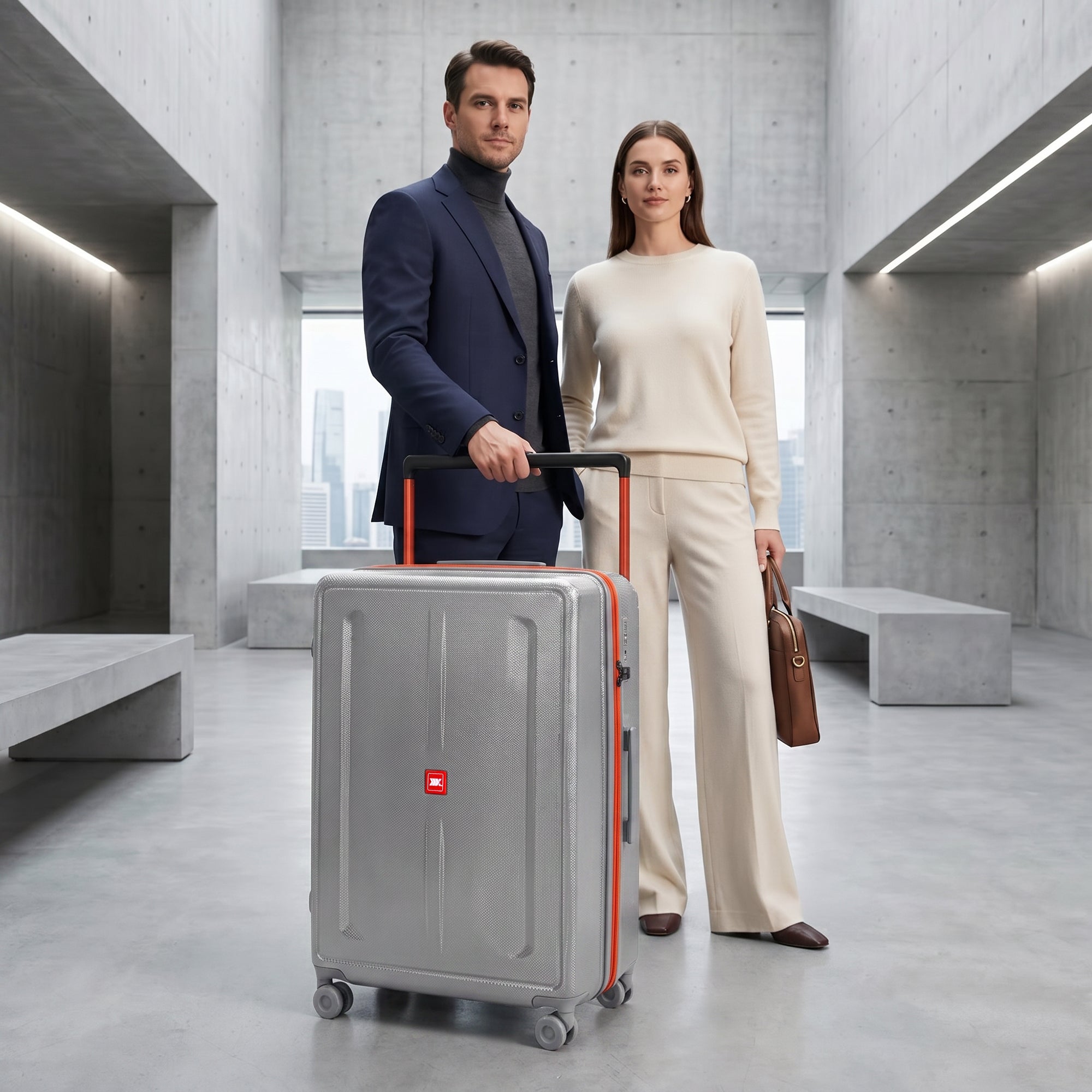 New York XPress LP-13803,3-Piece PC Hardshell Luggage, Expandable 20%, Spinner Wheels, TSA Lock, Wide Handle(20in/26in30in)