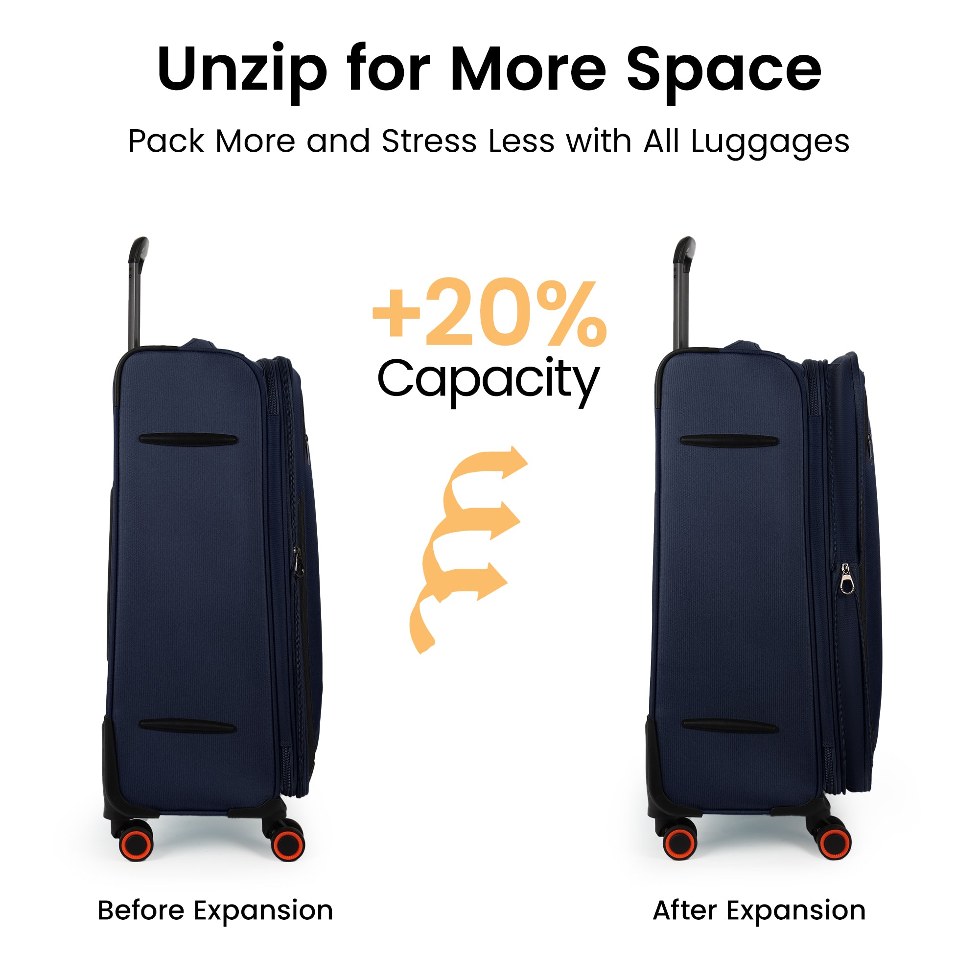 New York XPress WD-8818 Single Suitcase 20''/26''/30'',Softside Suitcase with TSA LOCK,Expandable 20% Luggage with Spinner Wheels,Tear-Resistant