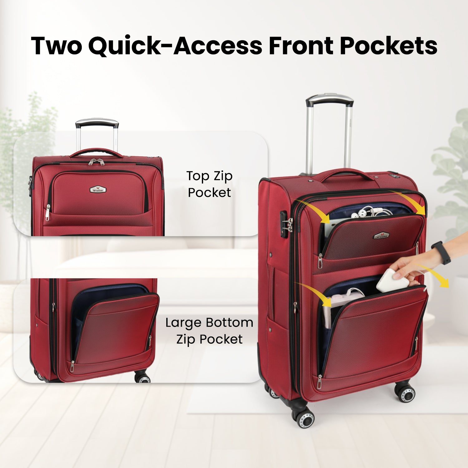 New York XPress WD-1622,20 inch Carry on Luggage,26in/30in Softside Suitcase with Combination LOCK,Expandable Luggage,Lightweight Rolling Suitcases