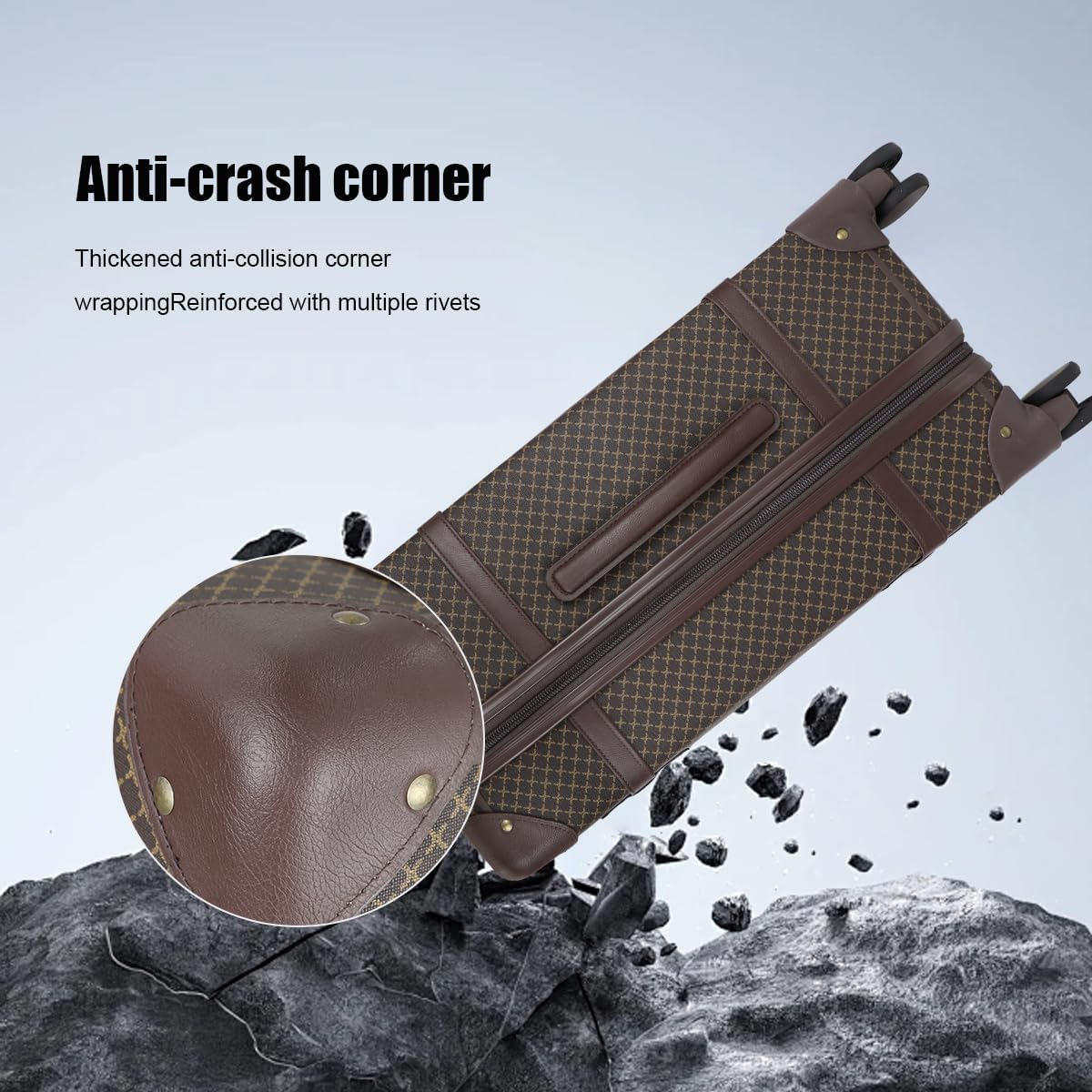 NEW YORK XPRESS 3PCs Luxury Luggage Sets, Vintage Durable Suitcase Sets w/TSA Lock & Double Spinner Wheels (20in/24in/28in)