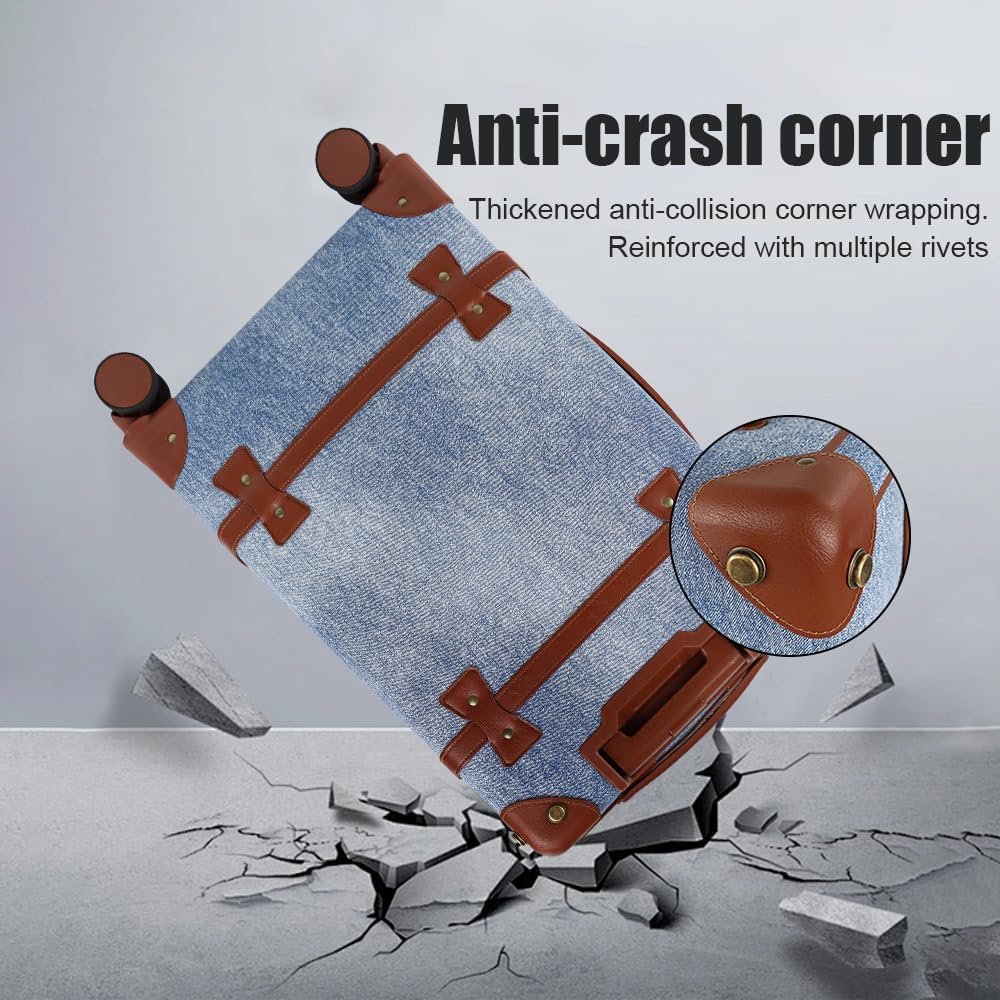 NEW YORK XPRESS 3PCs Luxury Luggage Sets, Vintage Durable Suitcase Sets w/TSA Lock & Double Spinner Wheels (20in/24in/28in)