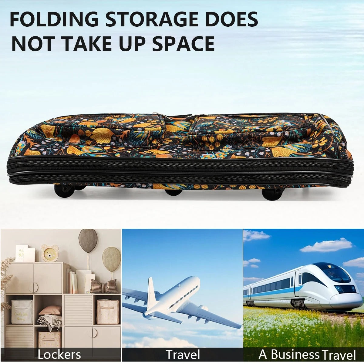 New York XPress 3 Layer Expandable Suitcase Bag Foldable Wheeled Duffel Bag with Wheels & Handles,Waterpoof Large Travel Duffel Bag for Trip Moving Storage