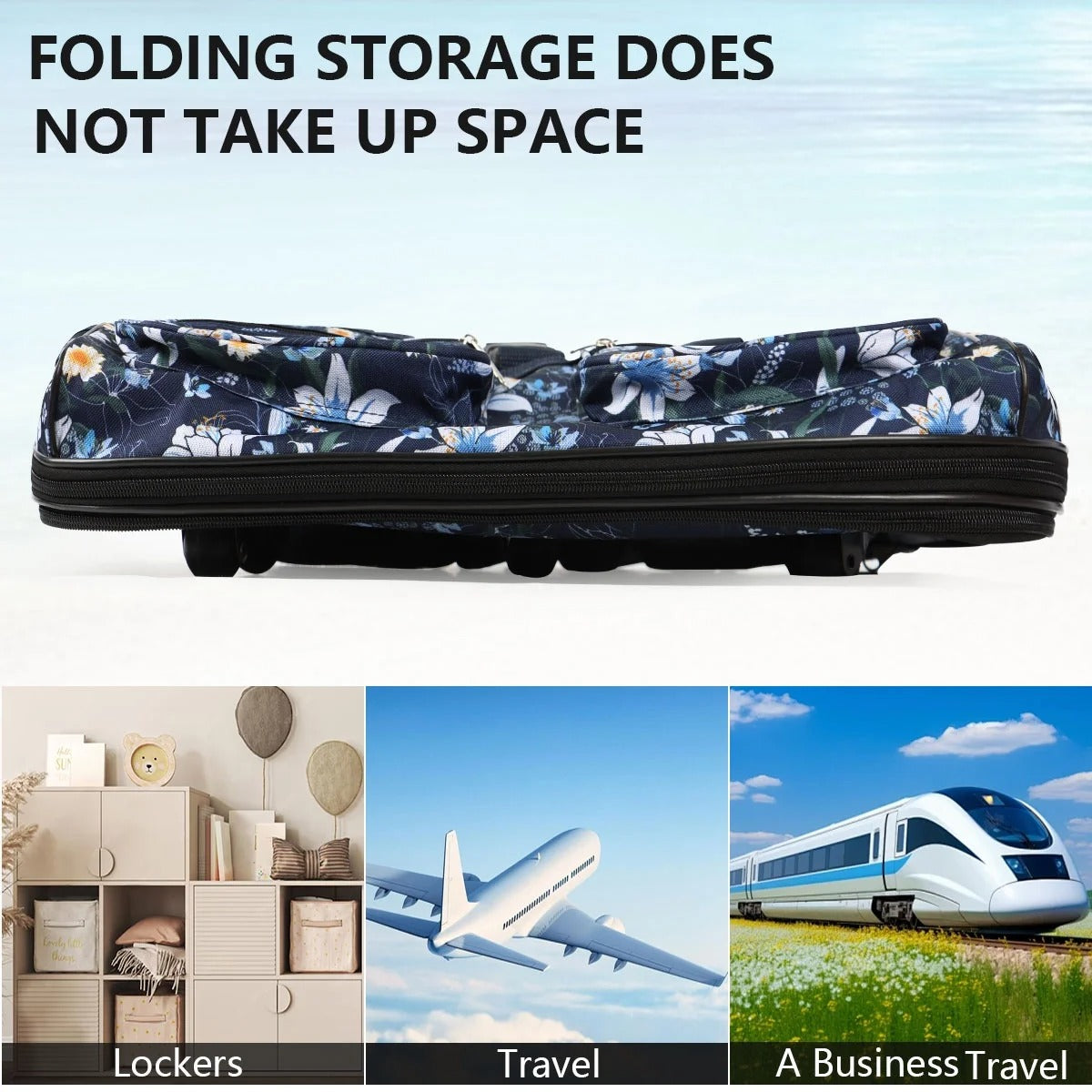 New York XPress 3 Layer Expandable Suitcase Bag Foldable Wheeled Duffel Bag with Wheels & Handles,Waterpoof Large Travel Duffel Bag for Trip Moving Storage