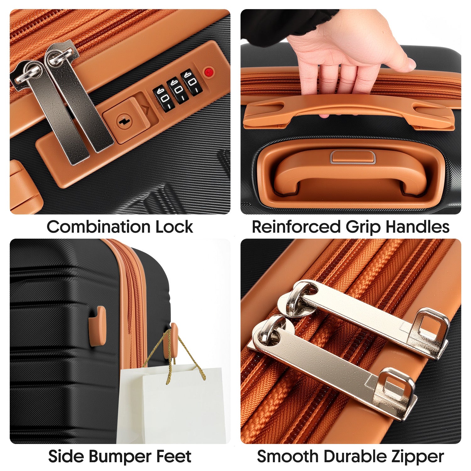 New York XPress 2532,5-Piece ABS Hardshell Luggage Set, Spinner Wheels andCombination LOCK, Lightweight Travel Suitcase for Men/Women