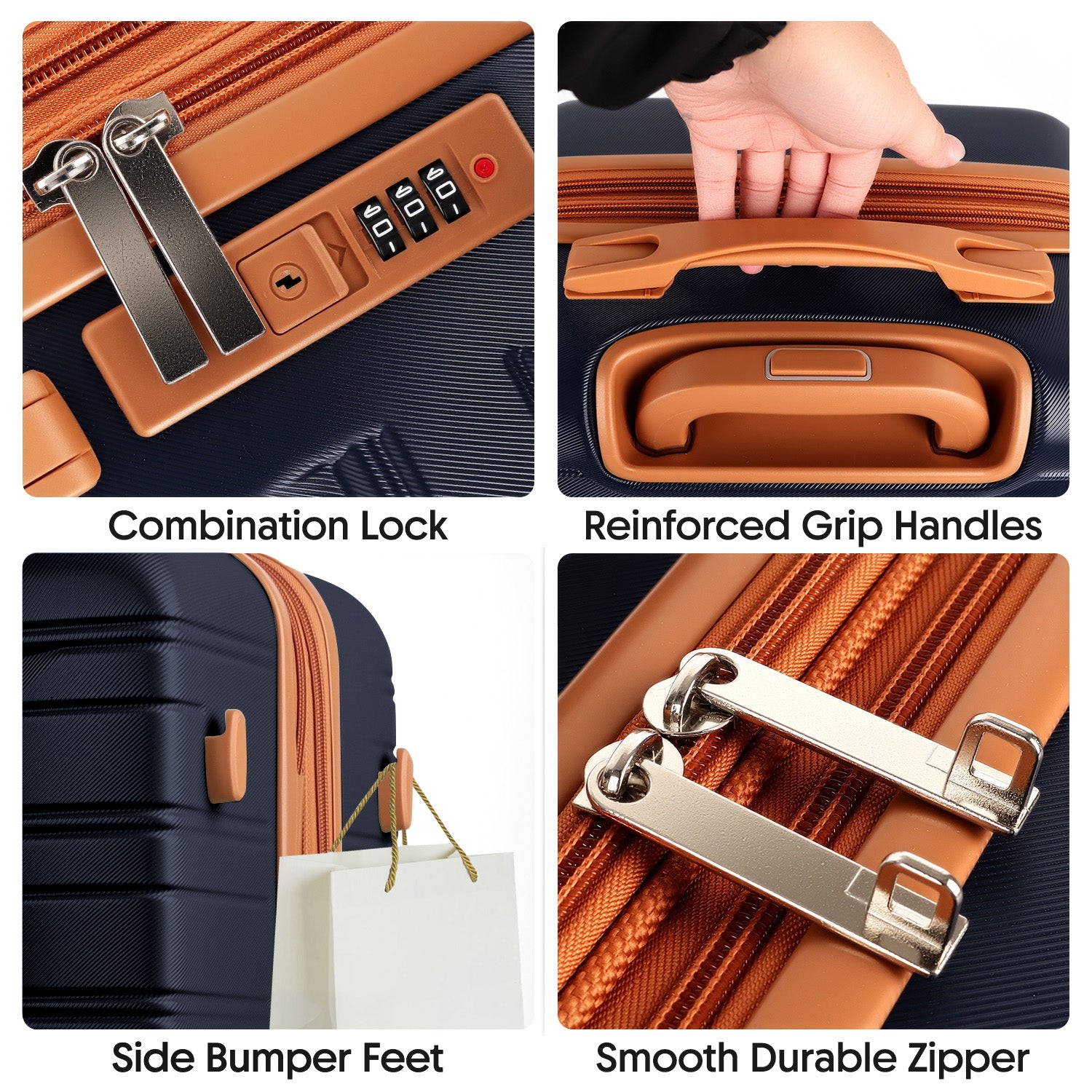 New York XPress 2532,5-Piece ABS Hardshell Luggage Set, Spinner Wheels andCombination LOCK, Lightweight Travel Suitcase for Men/Women