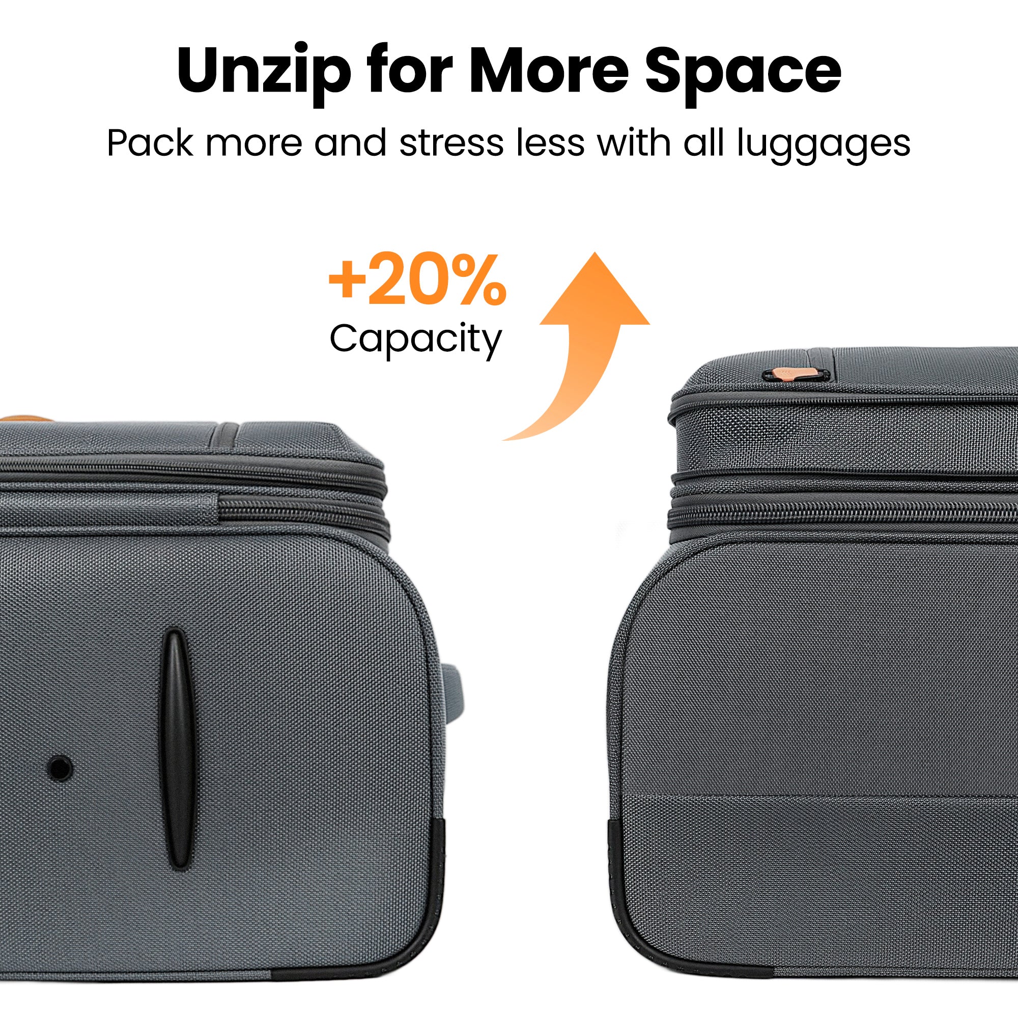 New York XPress XJ 1901,20in/26in/30in Softside Expandable Rolling Luggage w/TSA LOCK and Double Spinner Wheels,Lightweight Suitcases for Men Women