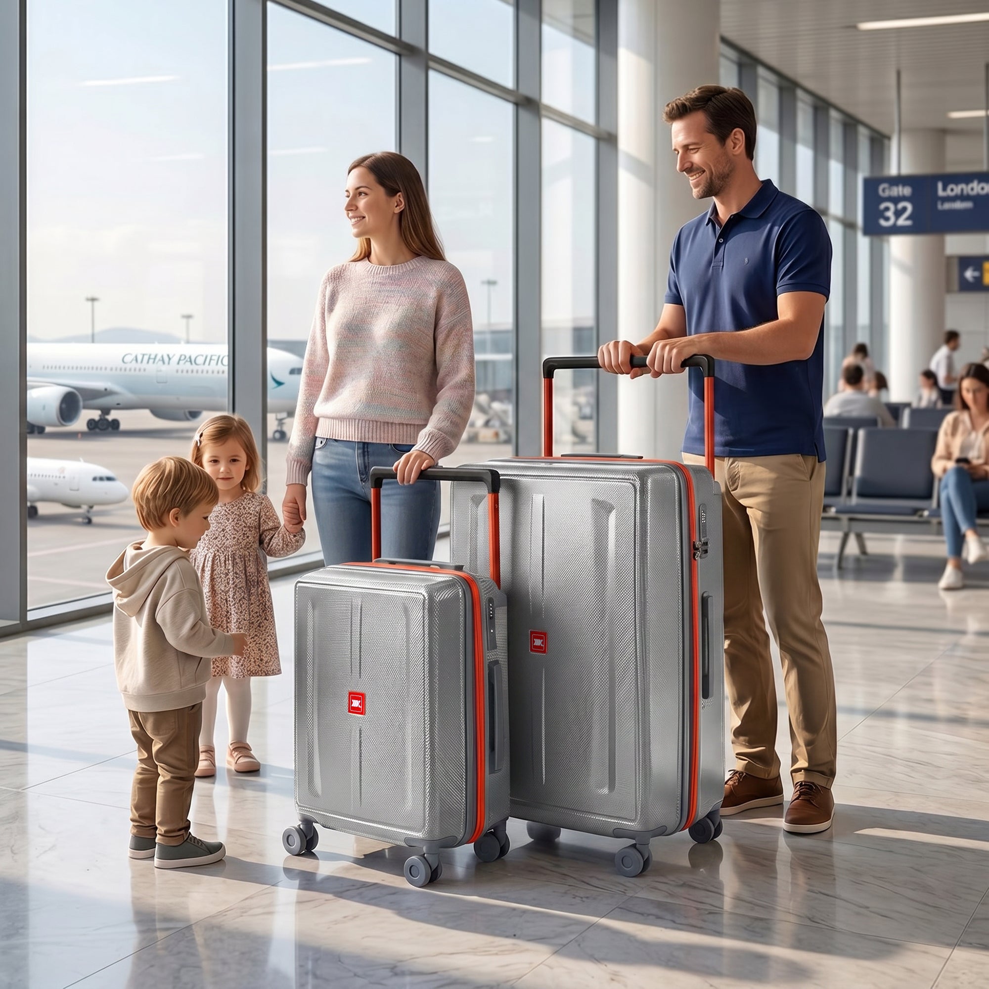 New York XPress LP-13803,3-Piece PC Hardshell Luggage, Expandable 20%, Spinner Wheels, TSA Lock, Wide Handle(20in/26in30in)