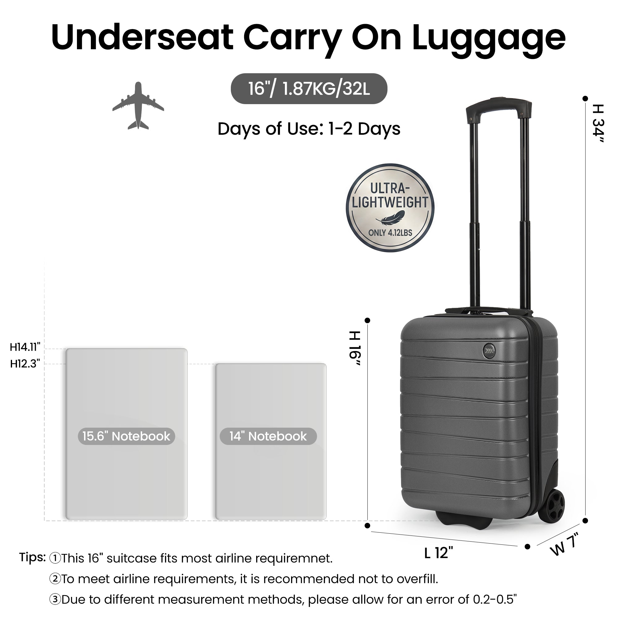 New York XPress 2538 2-PC (16/30in) ABS Hardshell Spinner, No LOCK (Keyhole), Scratch-Resistant, Lightweight Durable for Men/Women