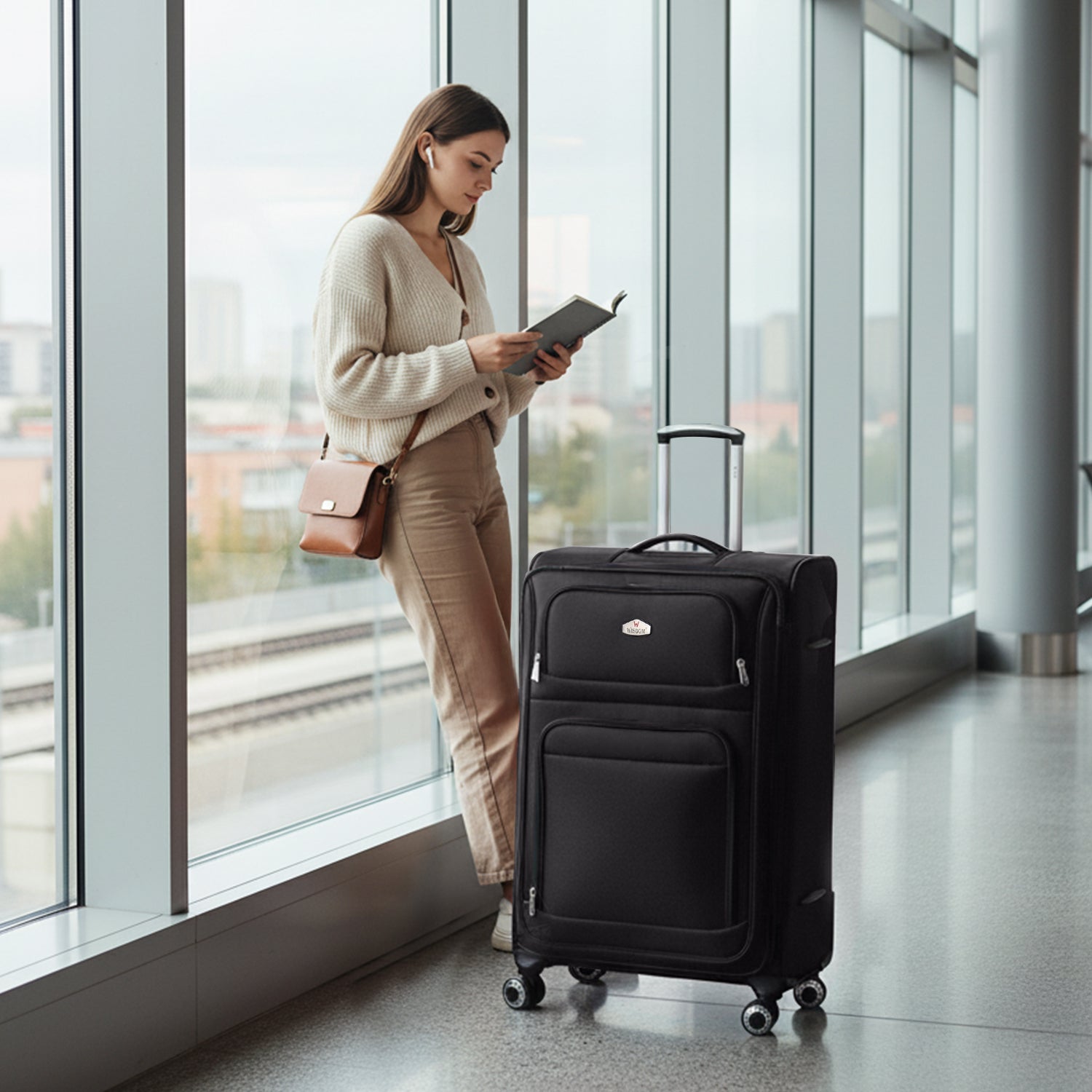 New York XPress WD-1622,20 inch Carry on Luggage,26in/30in Softside Suitcase with Combination LOCK,Expandable Luggage,Lightweight Rolling Suitcases