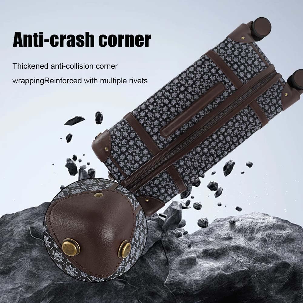 NEW YORK XPRESS 3PCs Luxury Luggage Sets, Vintage Durable Suitcase Sets w/TSA Lock & Double Spinner Wheels (20in/24in/28in)