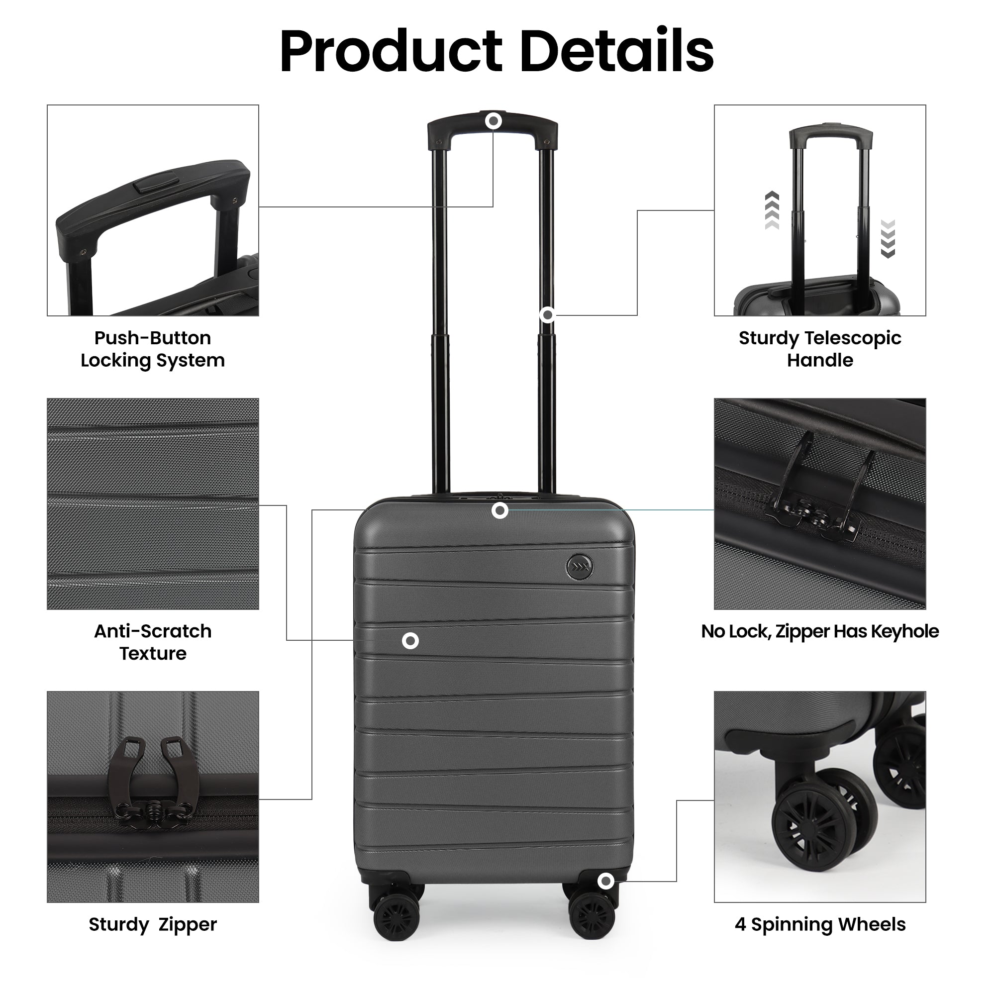 New York XPress 2538 2-PC (16/30in) ABS Hardshell Spinner, No LOCK (Keyhole), Scratch-Resistant, Lightweight Durable for Men/Women